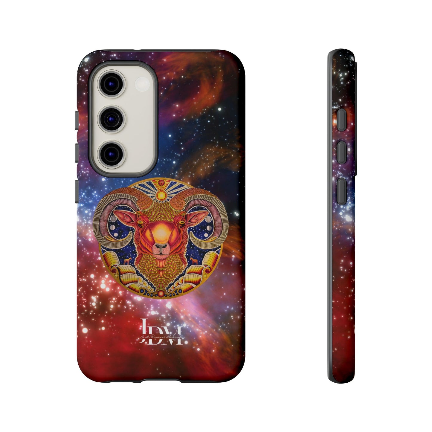 Aries Zodiac Tough Phone Case – Hand-Drawn Celestial Design (Non-AI)