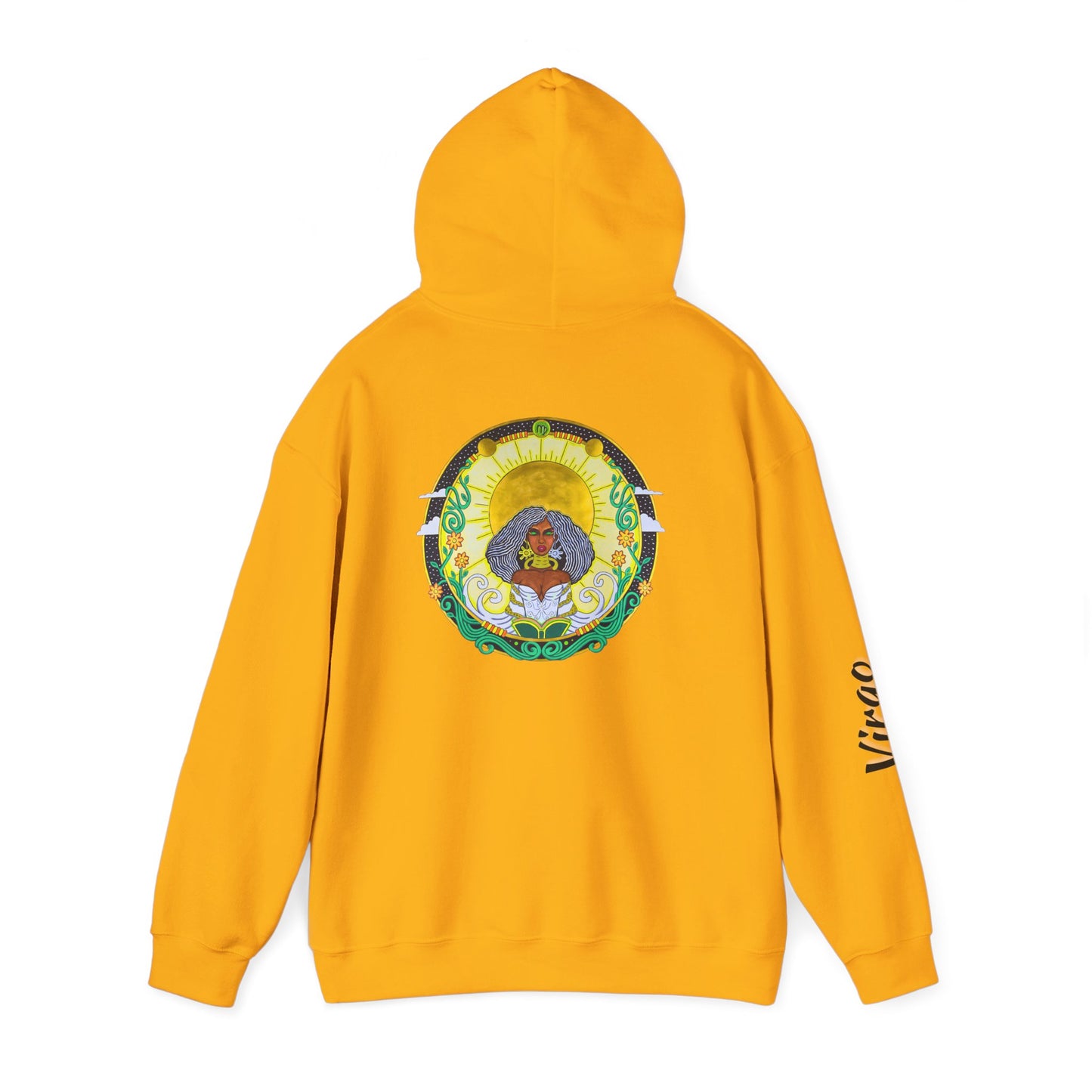 Virgo Zodiac Hoodie – Hand-Drawn Celestial Design (Non-AI)