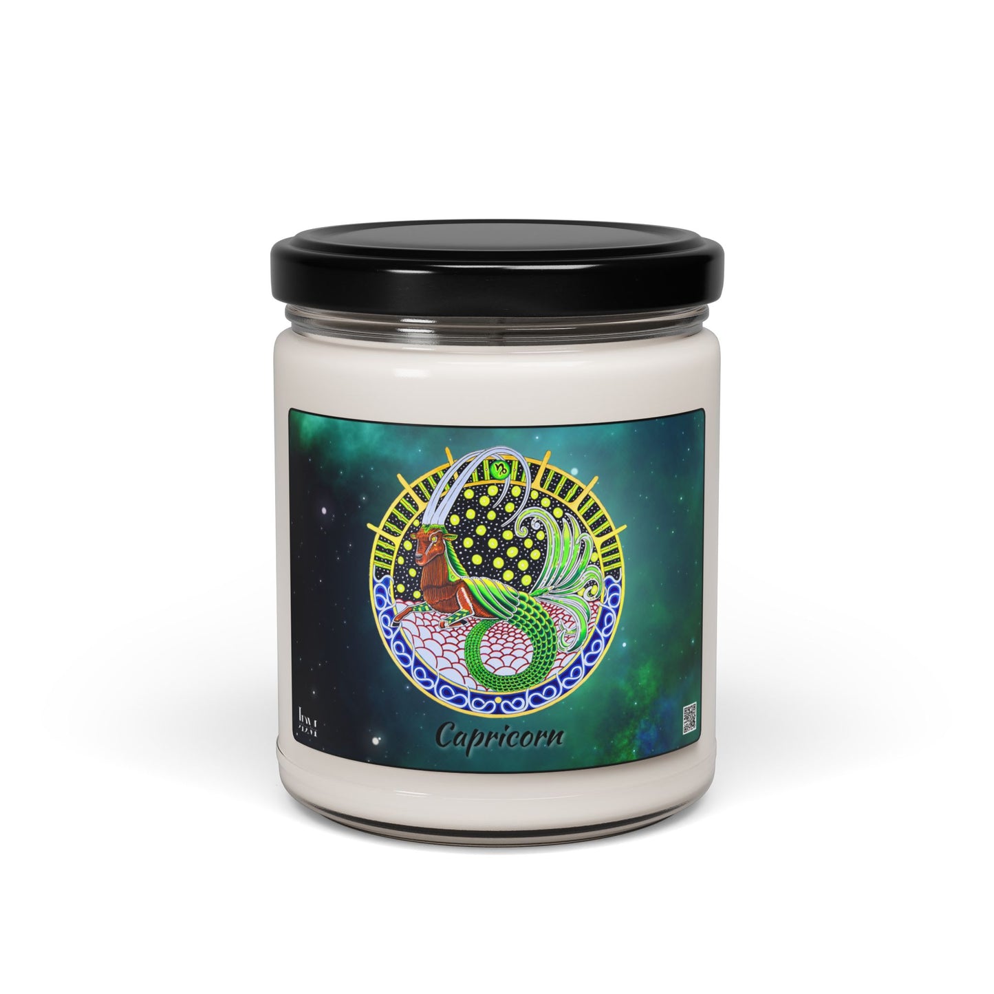 Capricorn Zodiac Soy Candle – Hand-Drawn Celestial Design (Non-AI)