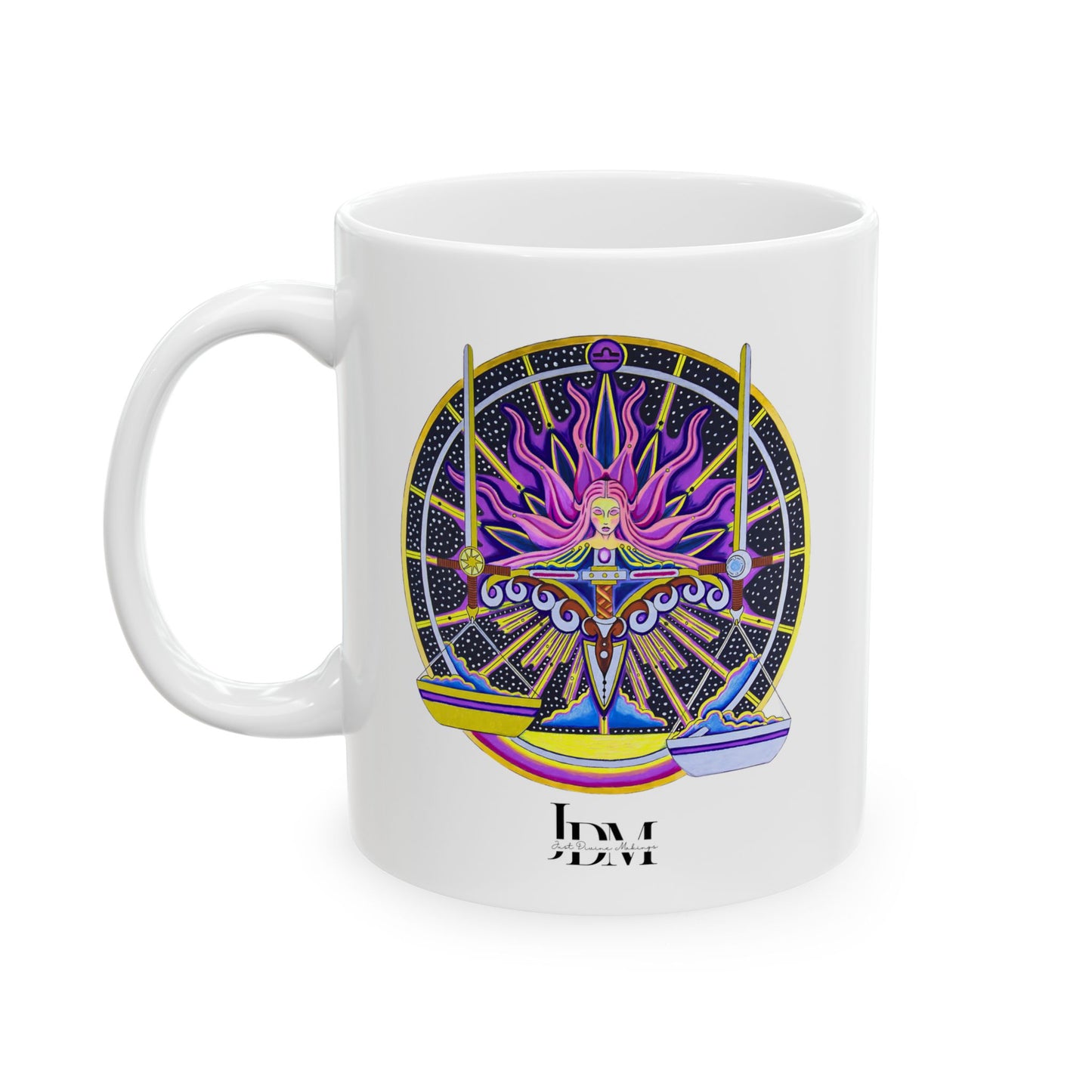 Libra Zodiac Mug – Hand-Drawn Celestial Design (Non-AI)