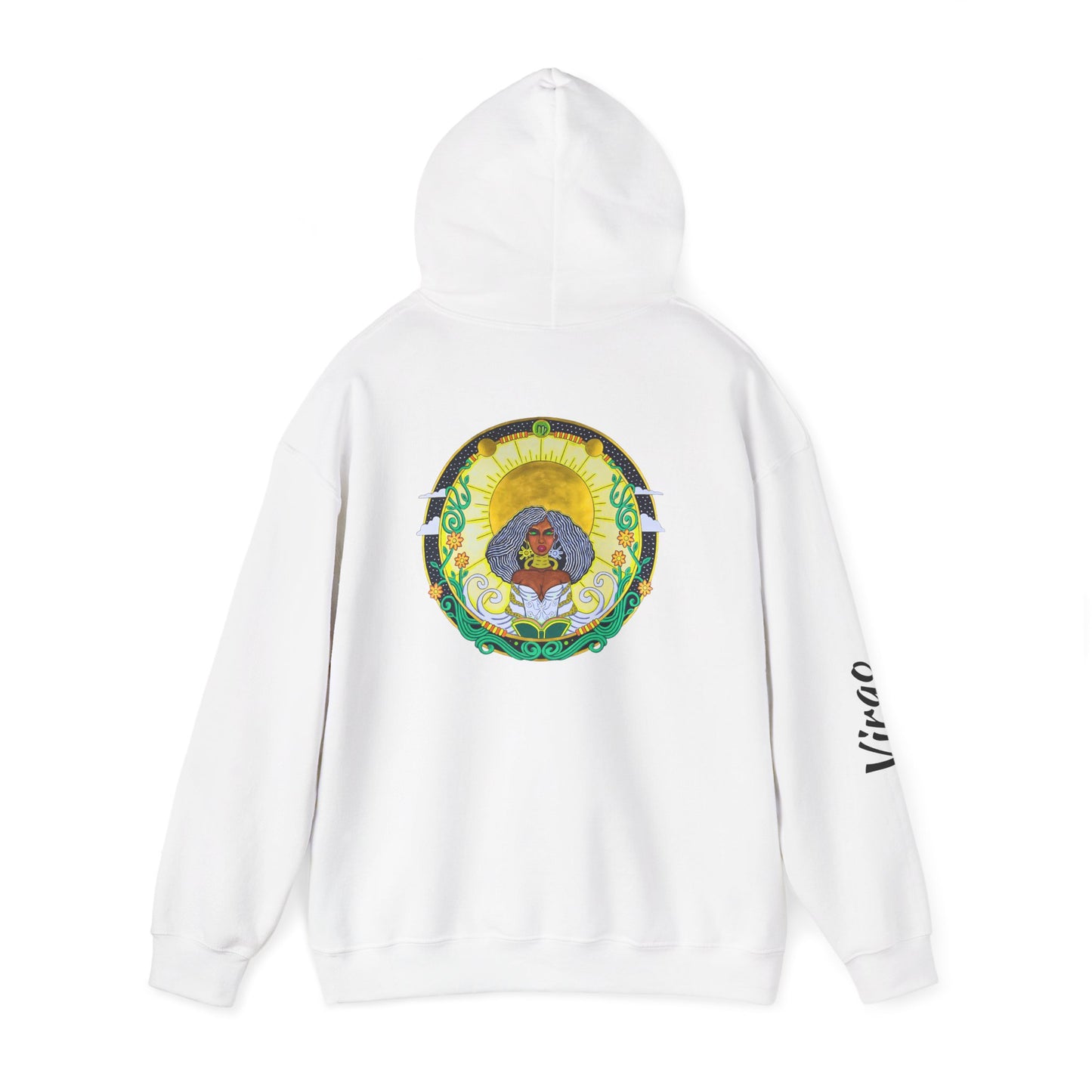 Virgo Zodiac Hoodie – Hand-Drawn Celestial Design (Non-AI)