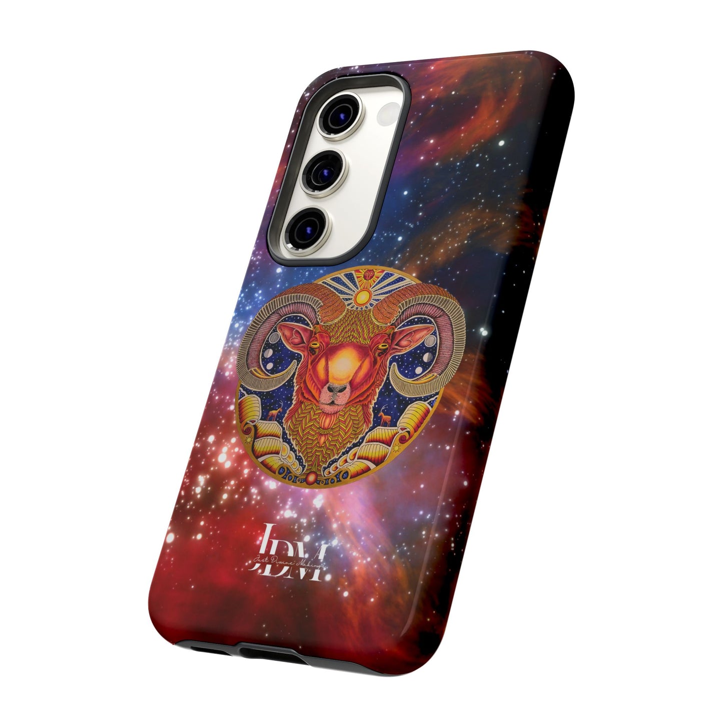 Aries Zodiac Tough Phone Case – Hand-Drawn Celestial Design (Non-AI)