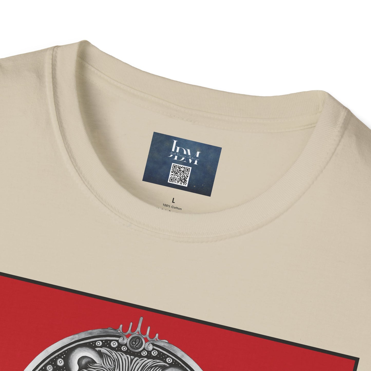 Leo Zodiac Crew Neck T-Shirt – Hand-Drawn Celestial Design (Non-AI) Universal