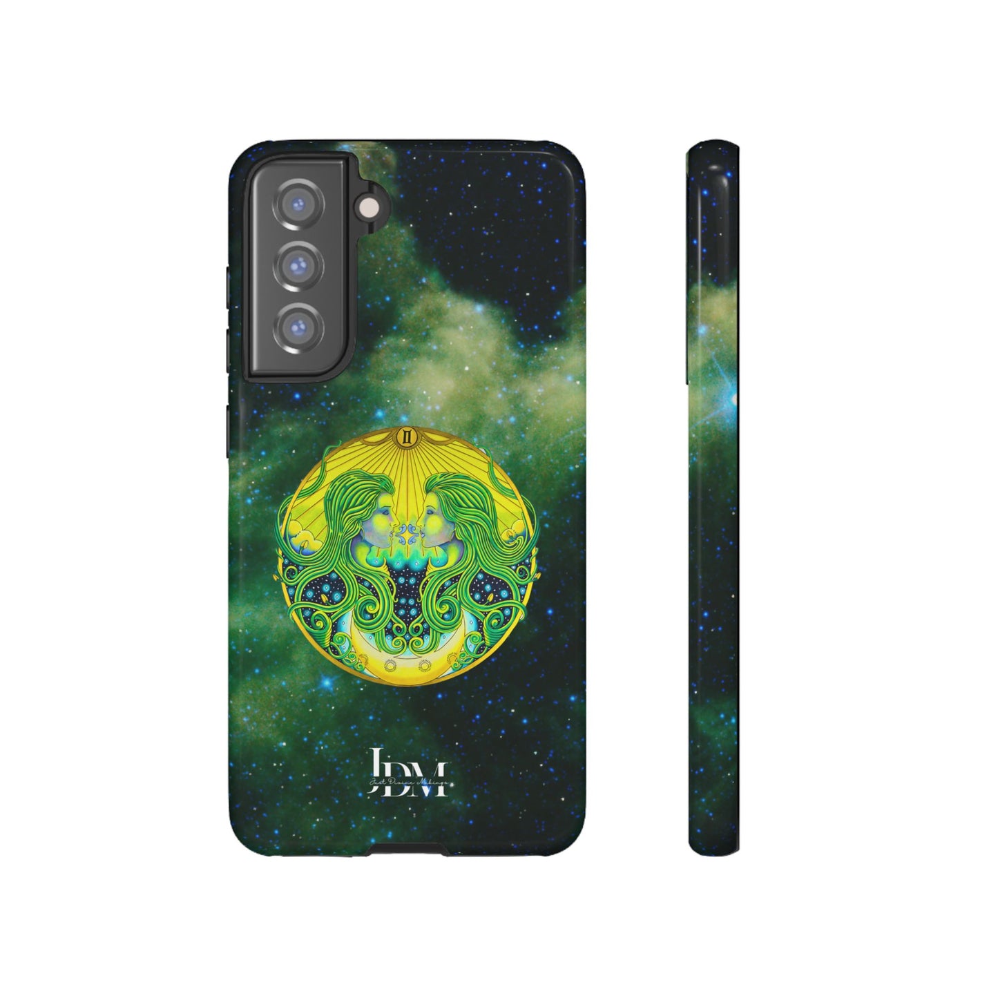 Gemini Zodiac Tough Phone Case – Hand-Drawn Celestial Design (Non-AI)