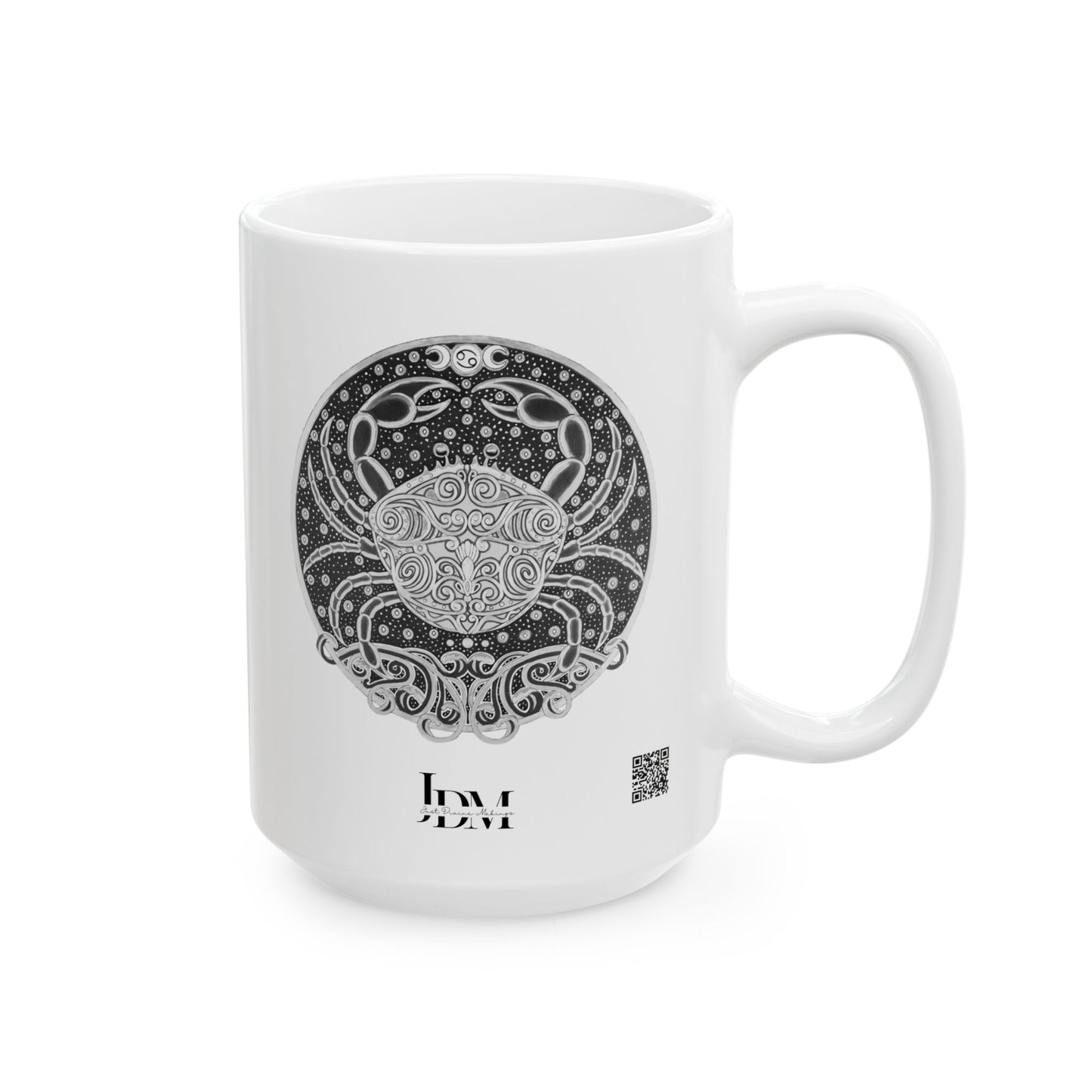 Cancer Zodiac Mug – Hand-Drawn Celestial Design (Non-AI) Universal