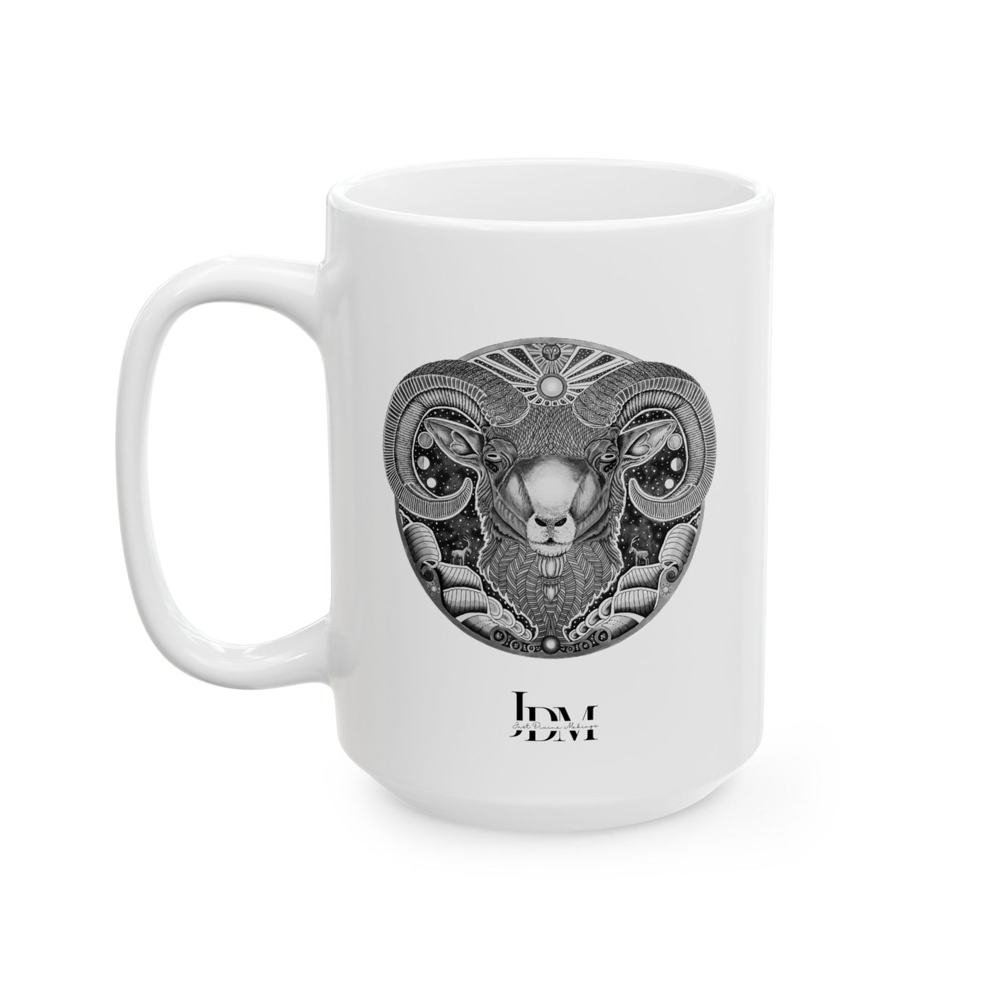 Aries Zodiac 11oz Mug - Hand-Drawn Celestial Design (Non-AI) Universal