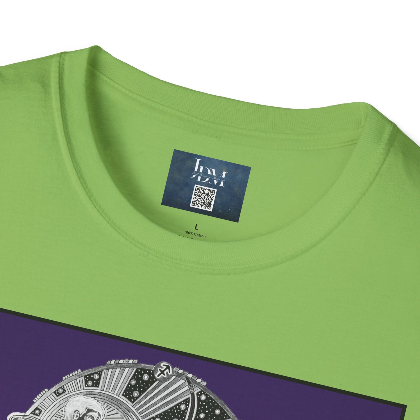 Sagittarius Zodiac Crew Neck T-Shirt – Hand-Drawn Celestial Design (Non-AI) Universal