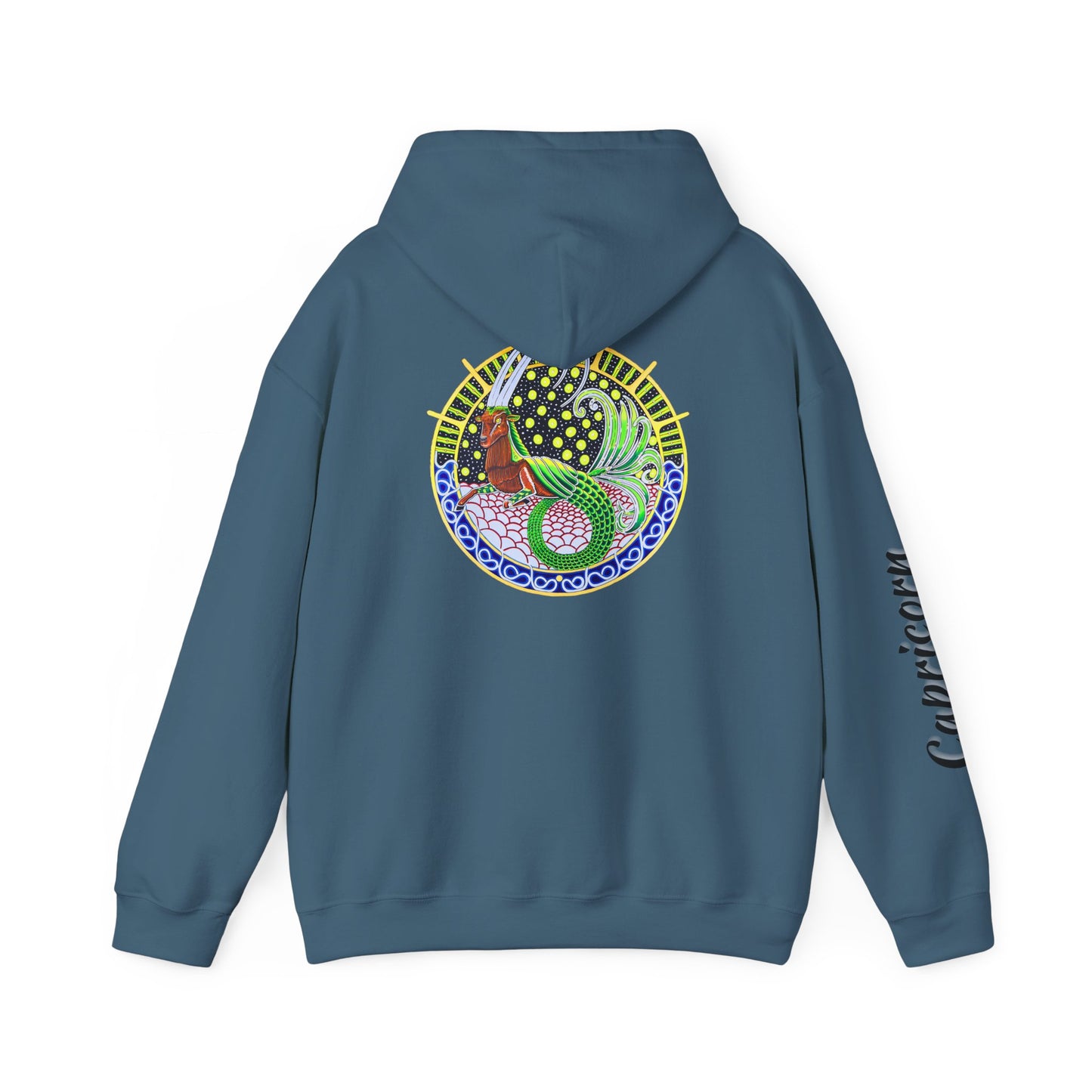Capricorn Zodiac Hoodie – Hand-Drawn Celestial Design (Non-AI)