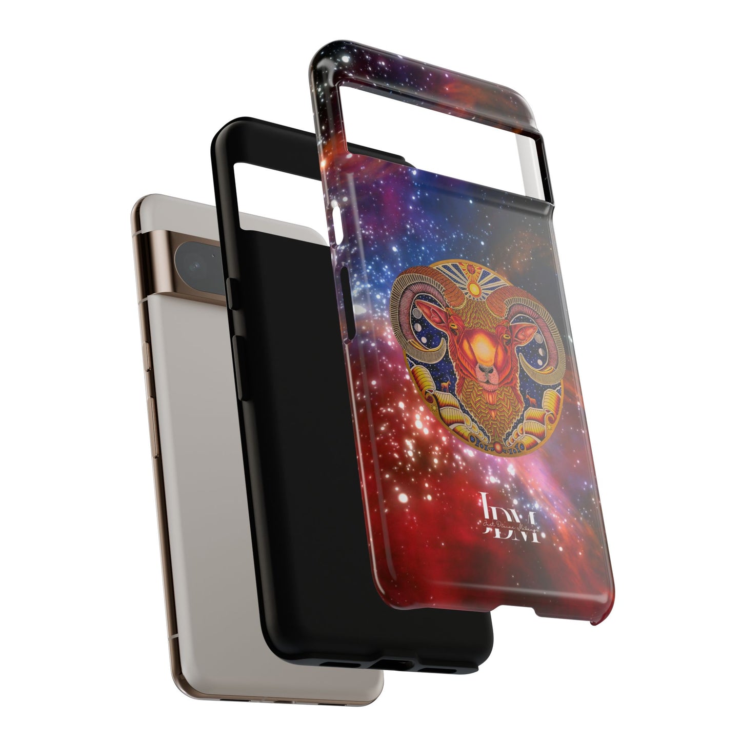 Aries Zodiac Tough Phone Case – Hand-Drawn Celestial Design (Non-AI)