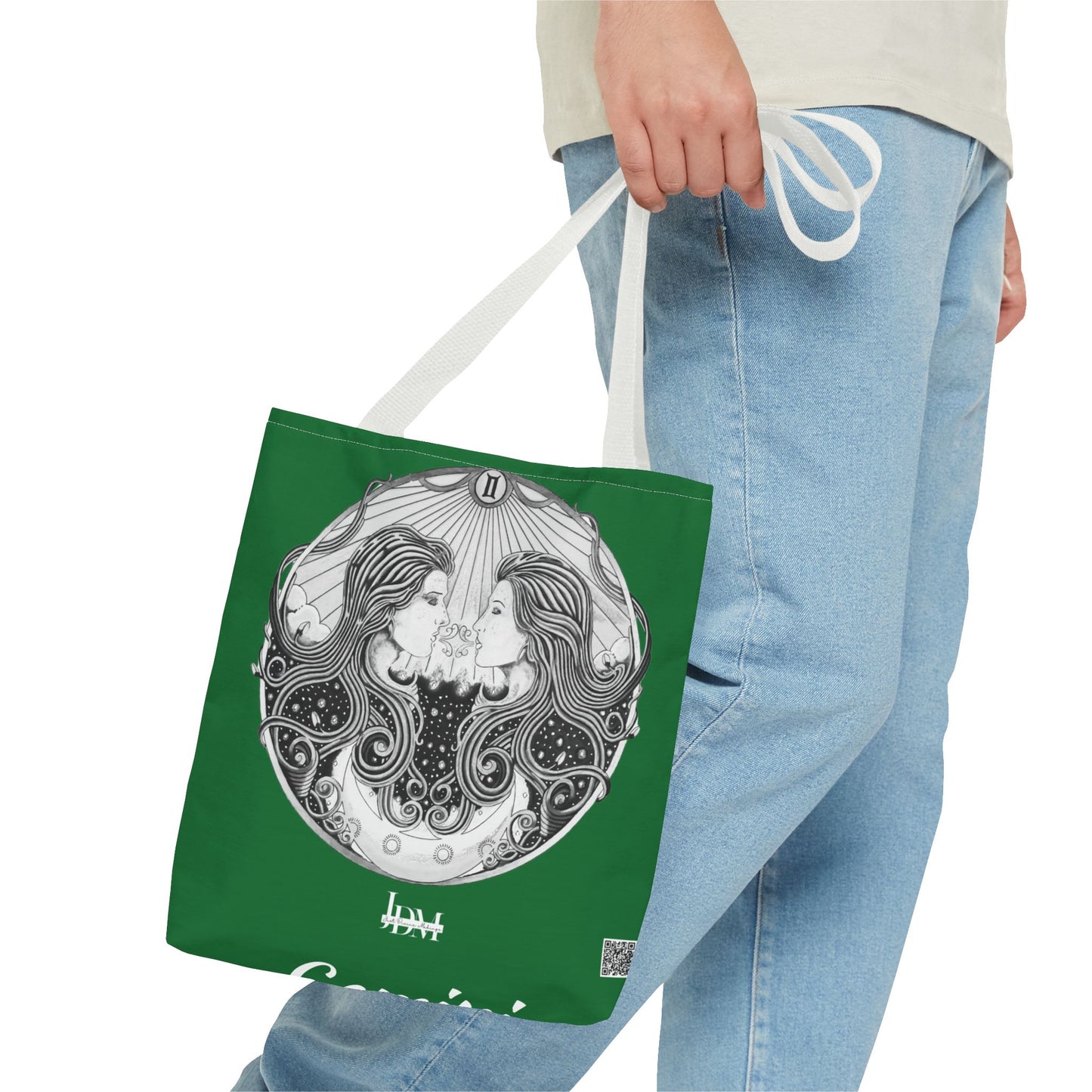 Gemini Zodiac Tote Bag - Hand-Drawn Celestial Design (Non-AI) Universal