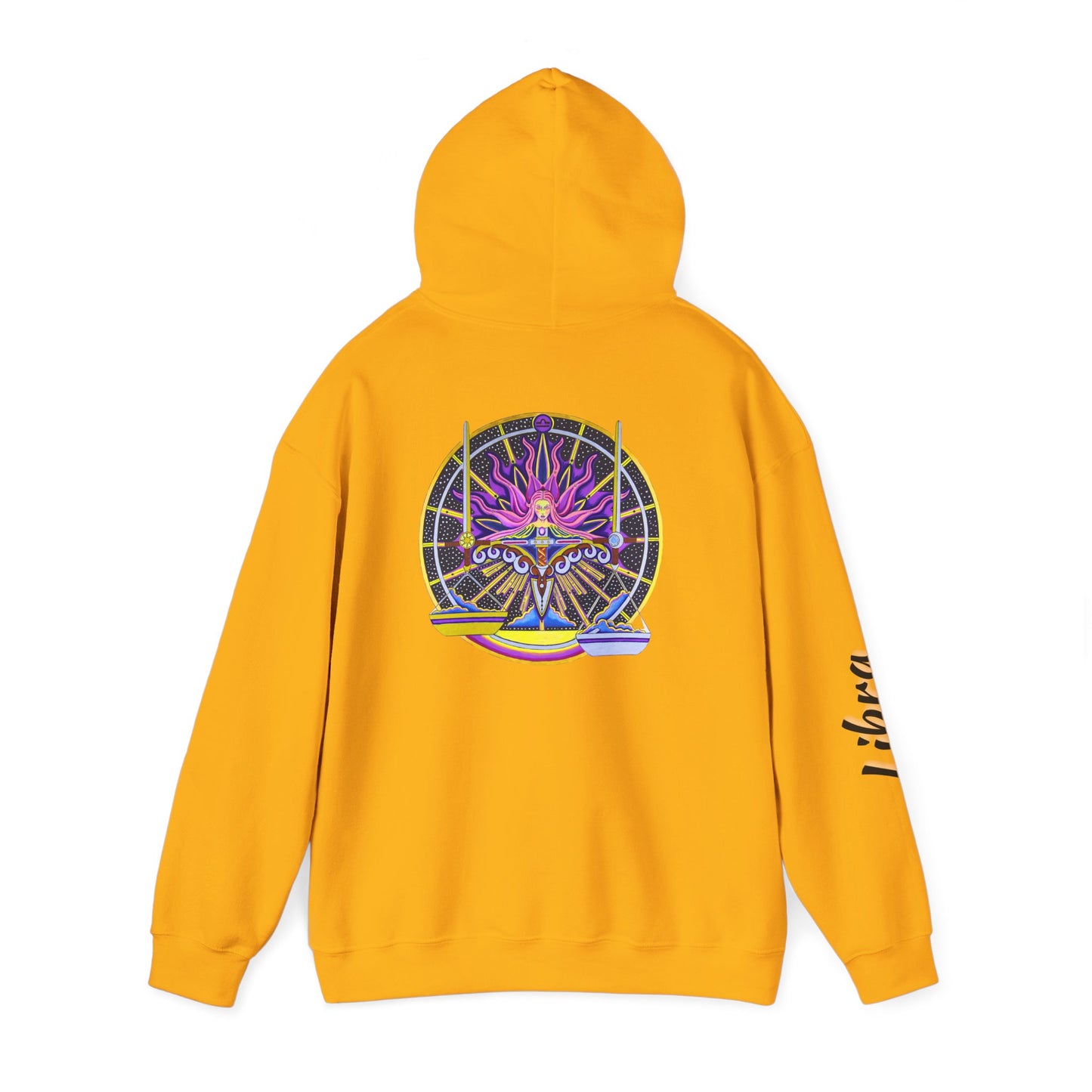 Libra Zodiac Hoodie – Hand-Drawn Celestial Design (Non-AI)