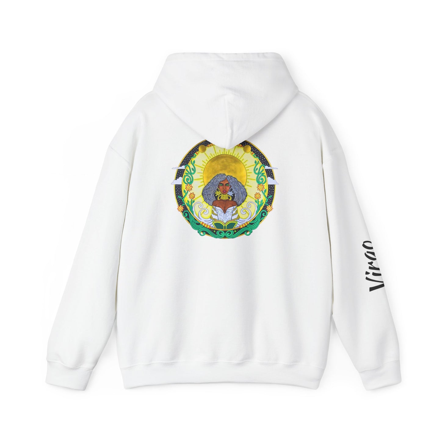 Virgo Zodiac Hoodie – Hand-Drawn Celestial Design (Non-AI)