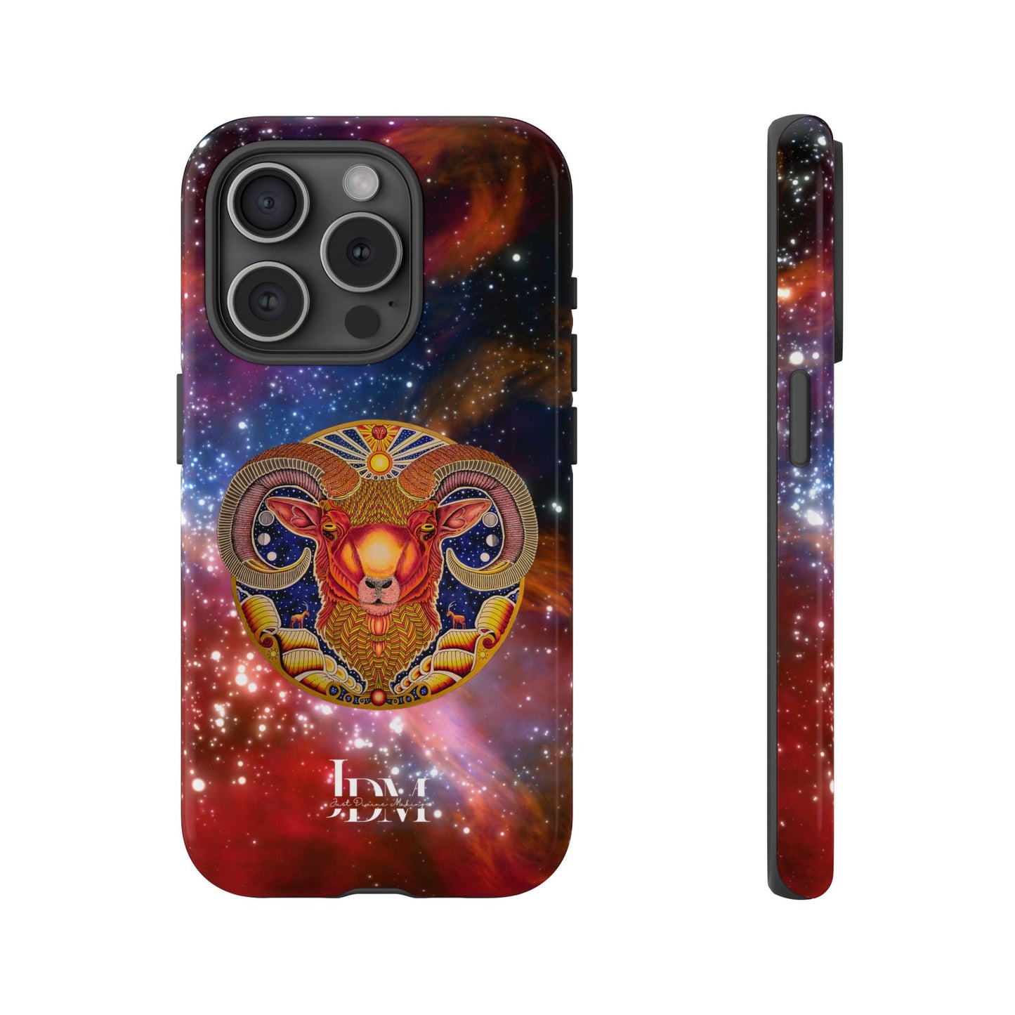 Aries Zodiac Tough Phone Case – Hand-Drawn Celestial Design (Non-AI)