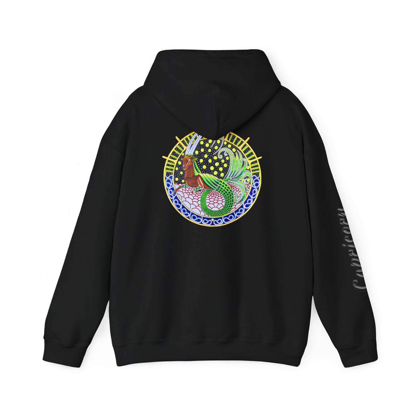 Capricorn Zodiac Hoodie – Hand-Drawn Celestial Design (Non-AI)