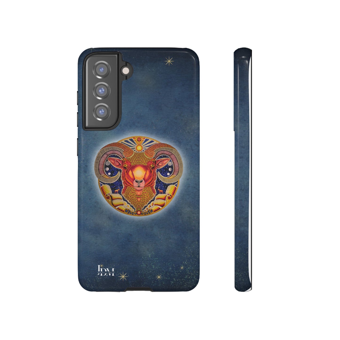 Aries Zodiac Phone Case - Hand-Drawn Celestial Design (Non-AI)