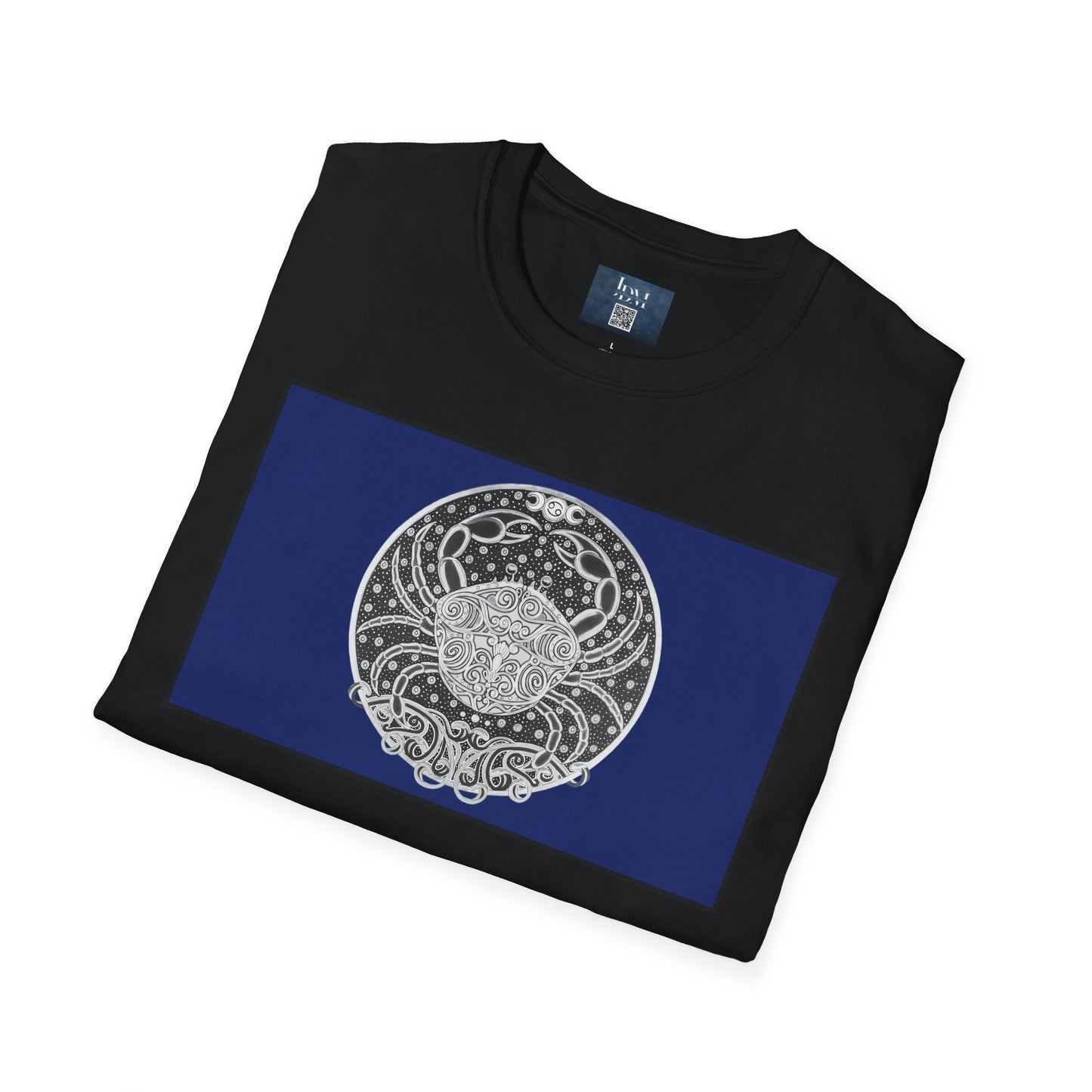 Cancer Zodiac Crew Neck T-Shirt – Hand-Drawn Celestial Design (Non-AI) Universal