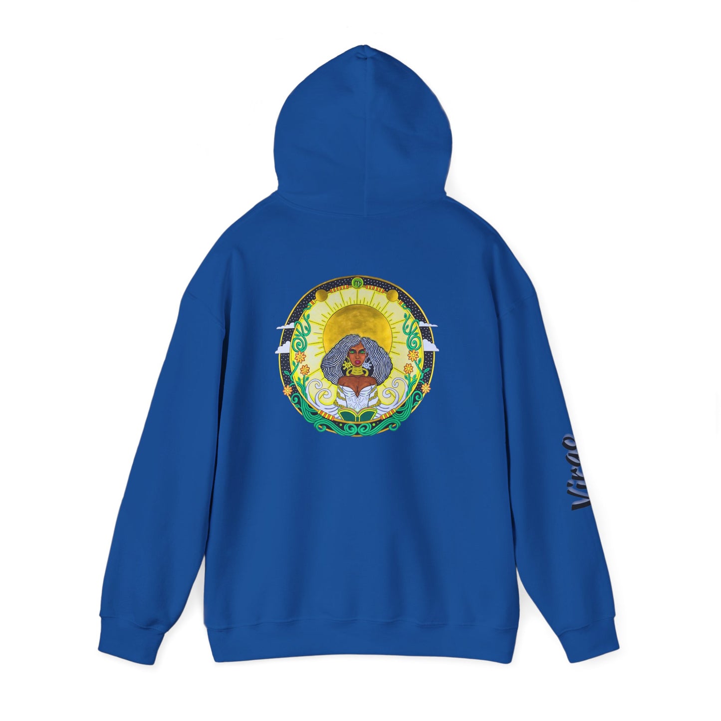 Virgo Zodiac Hoodie – Hand-Drawn Celestial Design (Non-AI)
