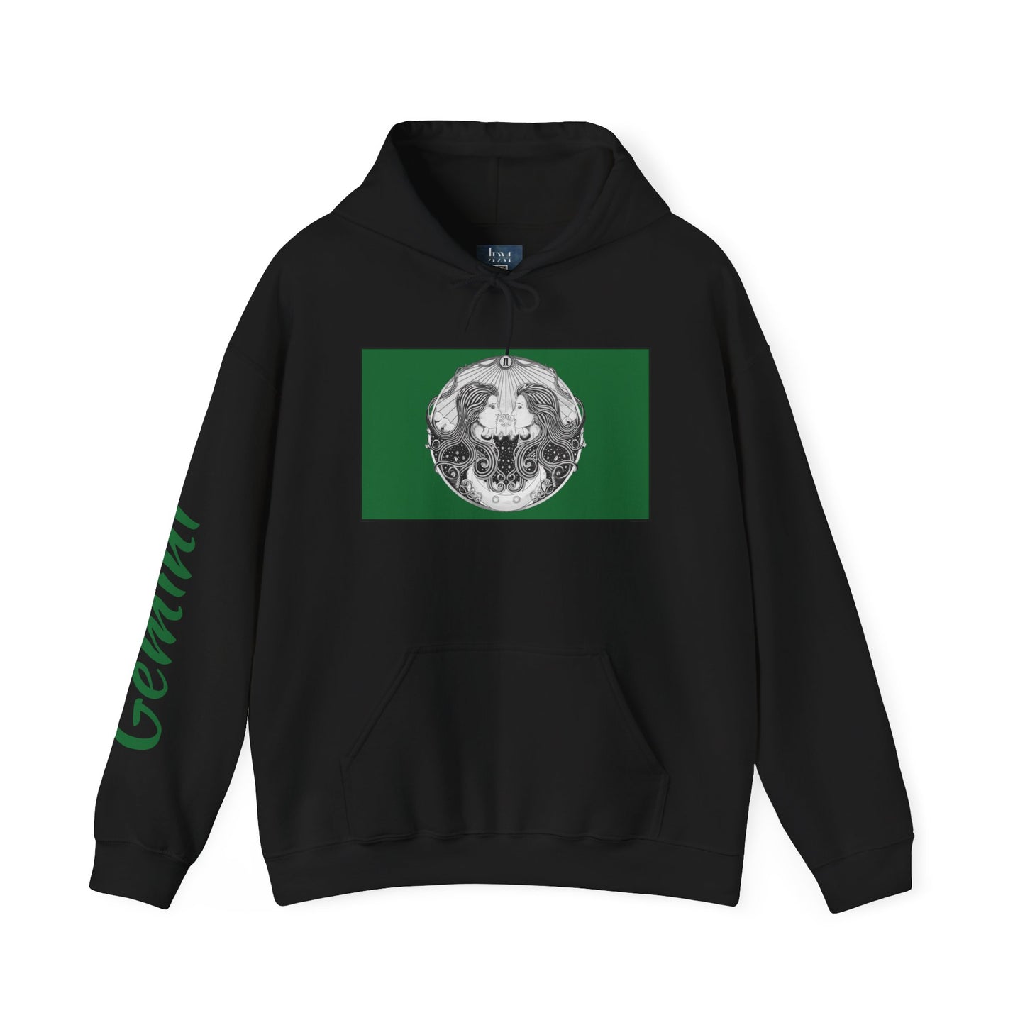 Gemini Zodiac Hoodie - Hand-Drawn Celestial Design (Non-AI) Universal
