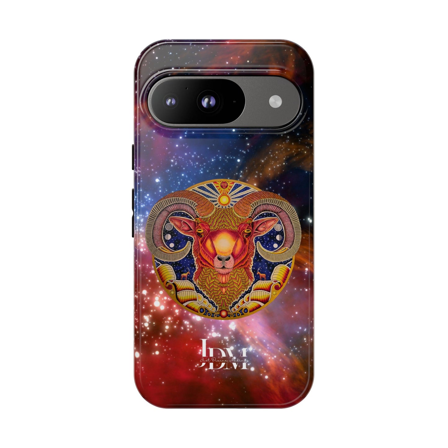 Aries Zodiac Tough Phone Case – Hand-Drawn Celestial Design (Non-AI)
