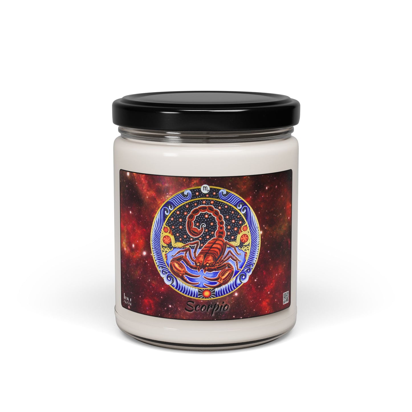 Scorpio Zodiac Soy Candle – Hand-Drawn Celestial Design (Non-AI)