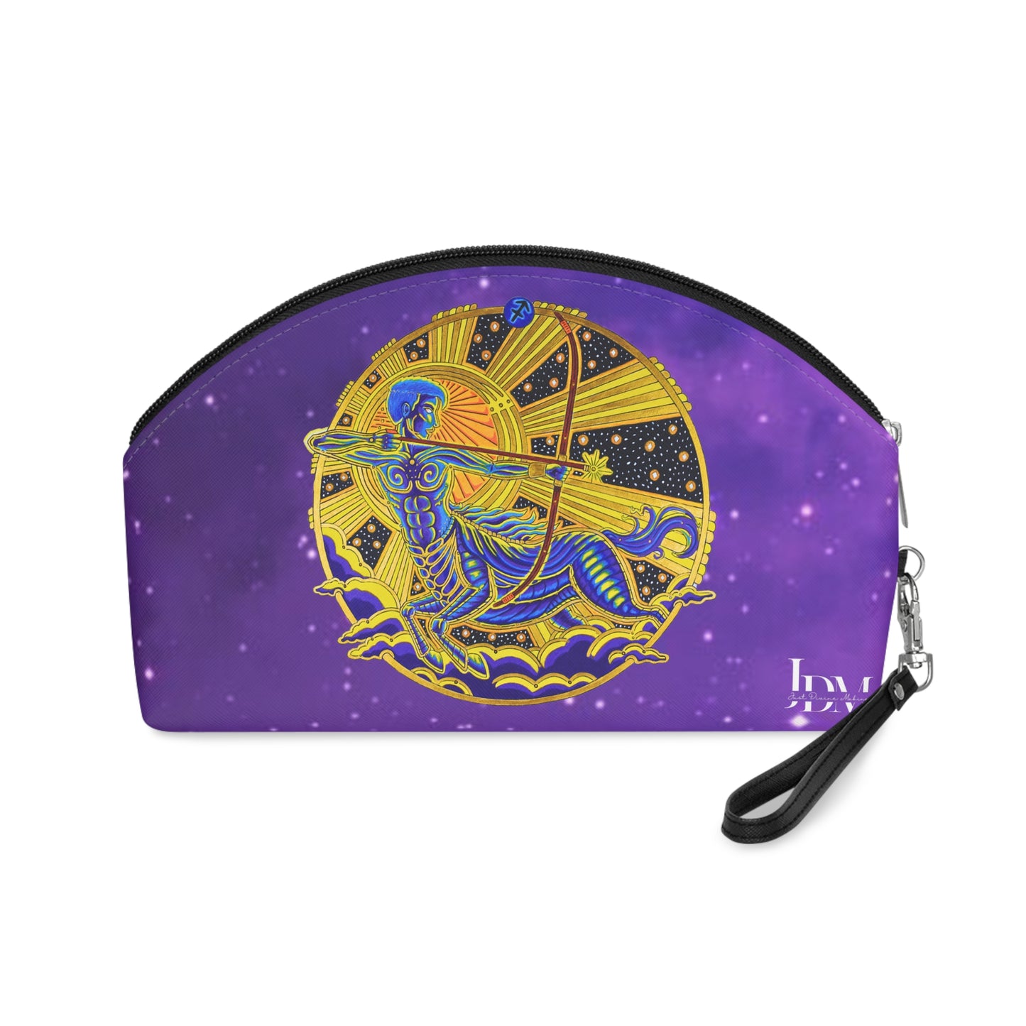 Sagittarius Zodiac Makeup Bag – Hand-Drawn Celestial Design (Non-AI)