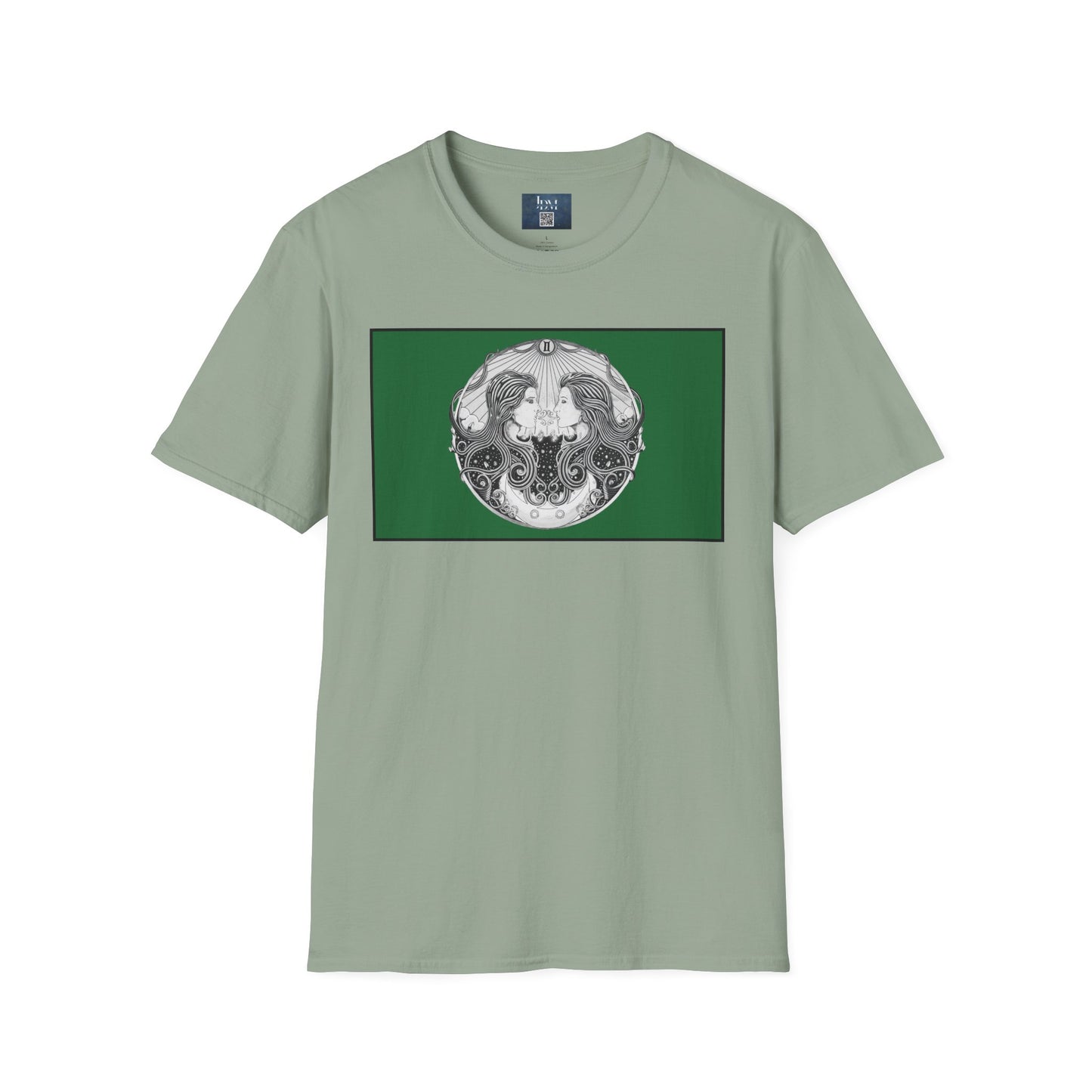 Gemini Zodiac Softstyle T-Shirt - Hand-Drawn Celestial Design (Non-AI) Universal