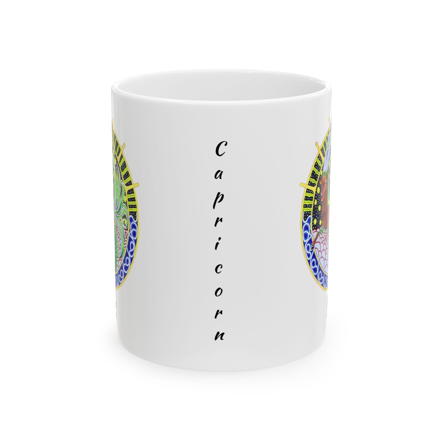 Capricorn Zodiac Mug – Hand-Drawn Celestial Design (Non-AI)