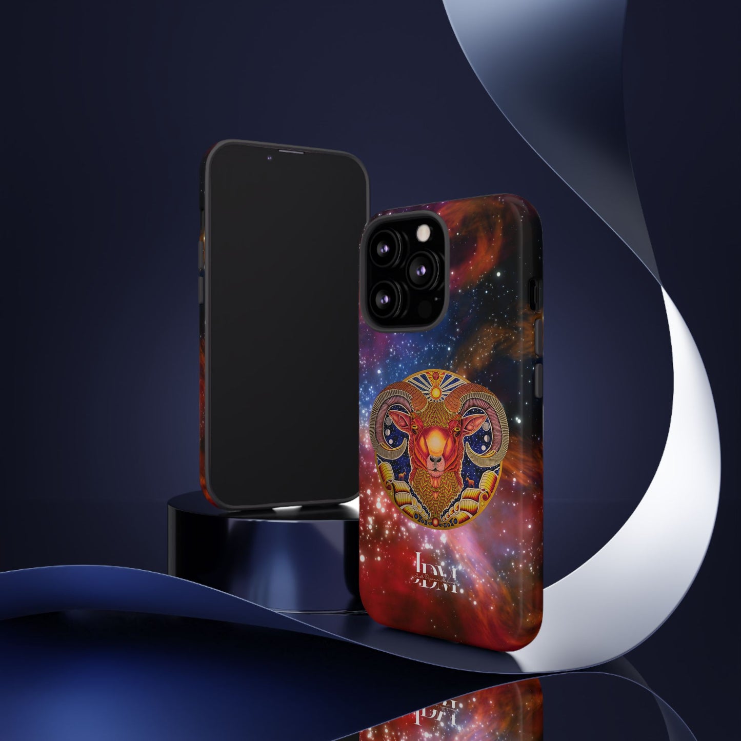 Aries Zodiac Tough Phone Case – Hand-Drawn Celestial Design (Non-AI)