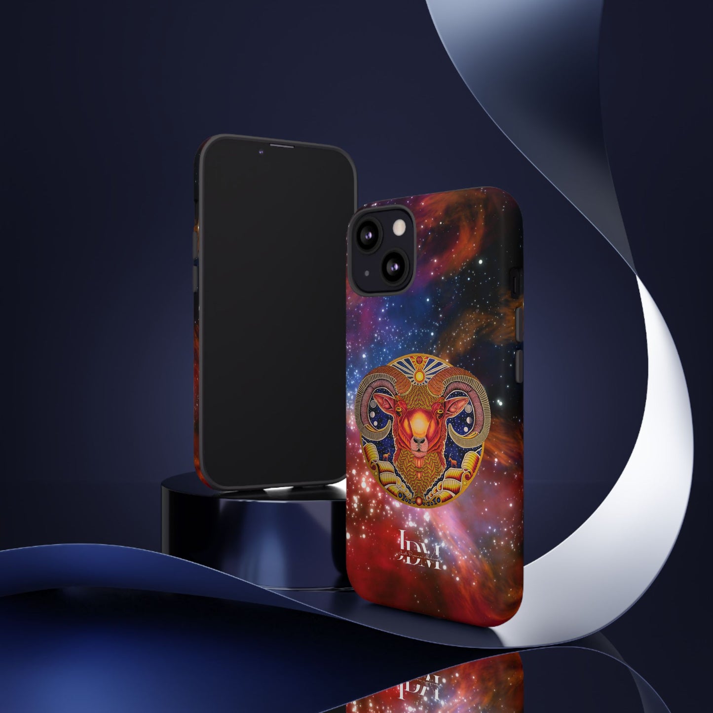 Aries Zodiac Tough Phone Case – Hand-Drawn Celestial Design (Non-AI)