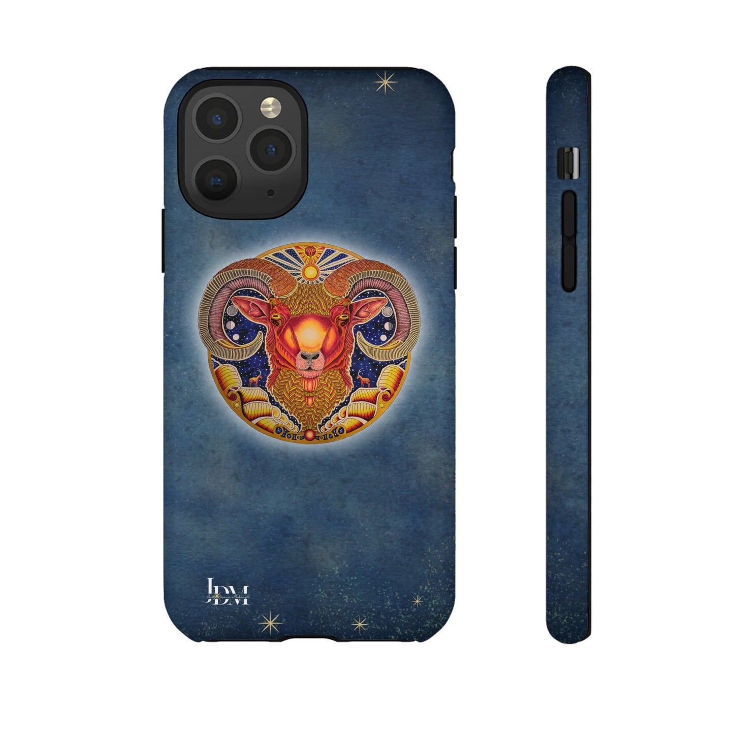 Aries Zodiac Phone Case - Hand-Drawn Celestial Design (Non-AI)