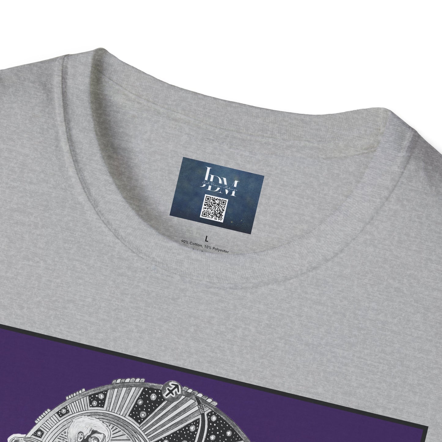 Sagittarius Zodiac Crew Neck T-Shirt – Hand-Drawn Celestial Design (Non-AI) Universal