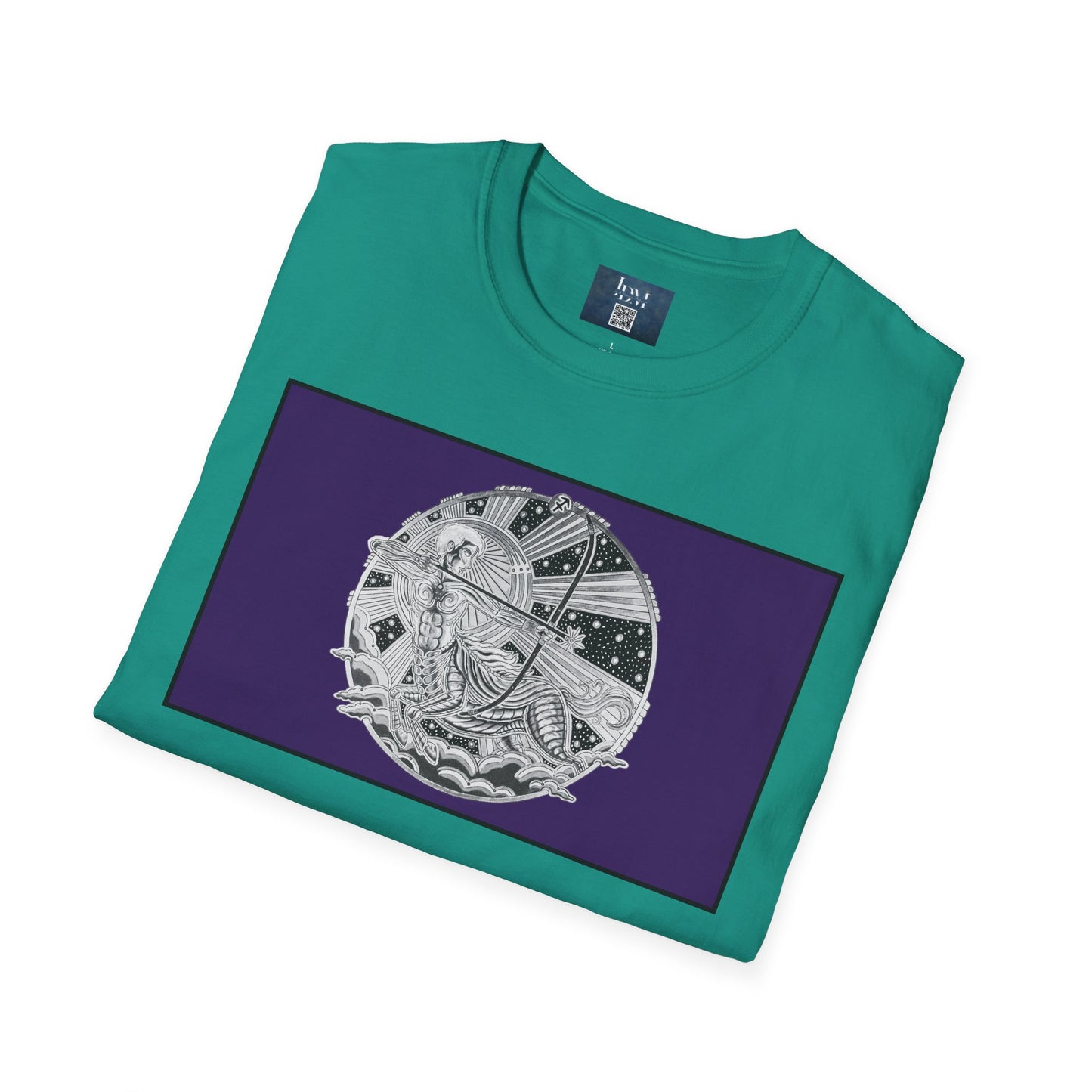 Sagittarius Zodiac Crew Neck T-Shirt – Hand-Drawn Celestial Design (Non-AI) Universal