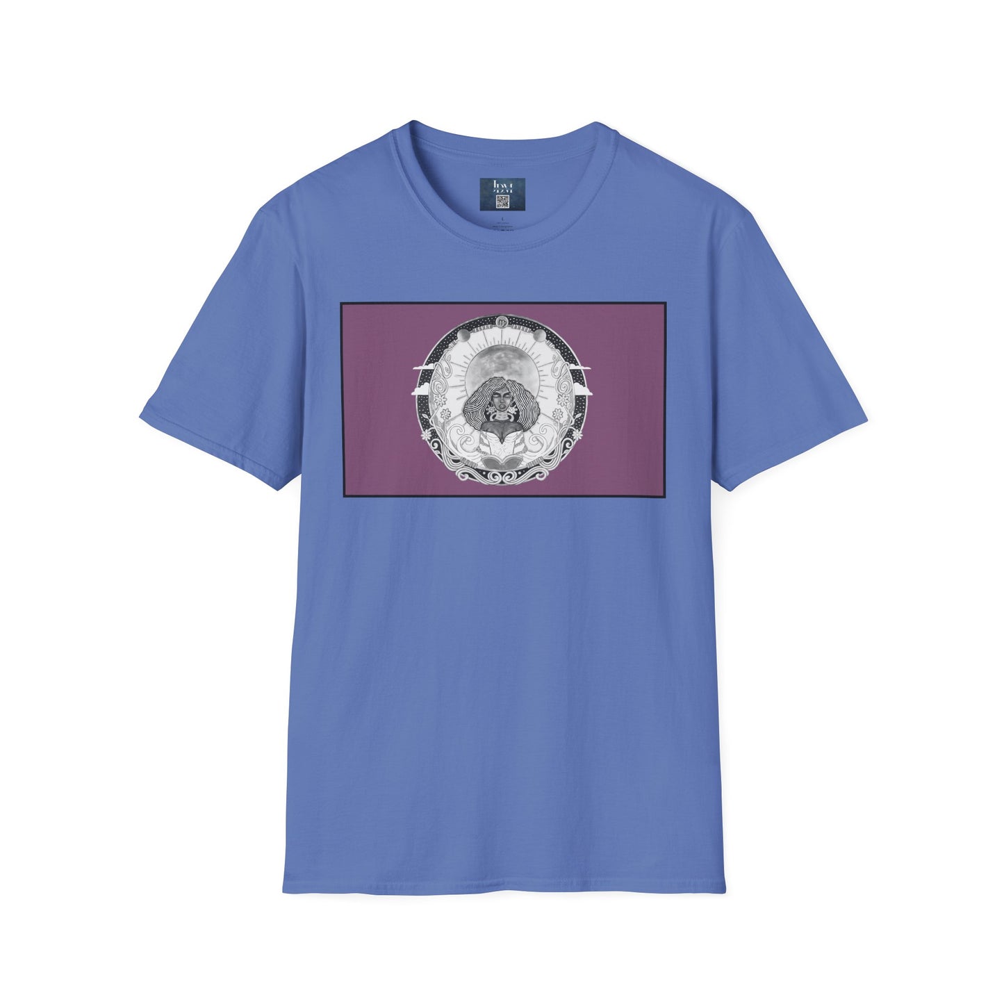 Virgo Zodiac Crew Neck T-Shirt – Hand-Drawn Celestial Design (Non-AI) Universal