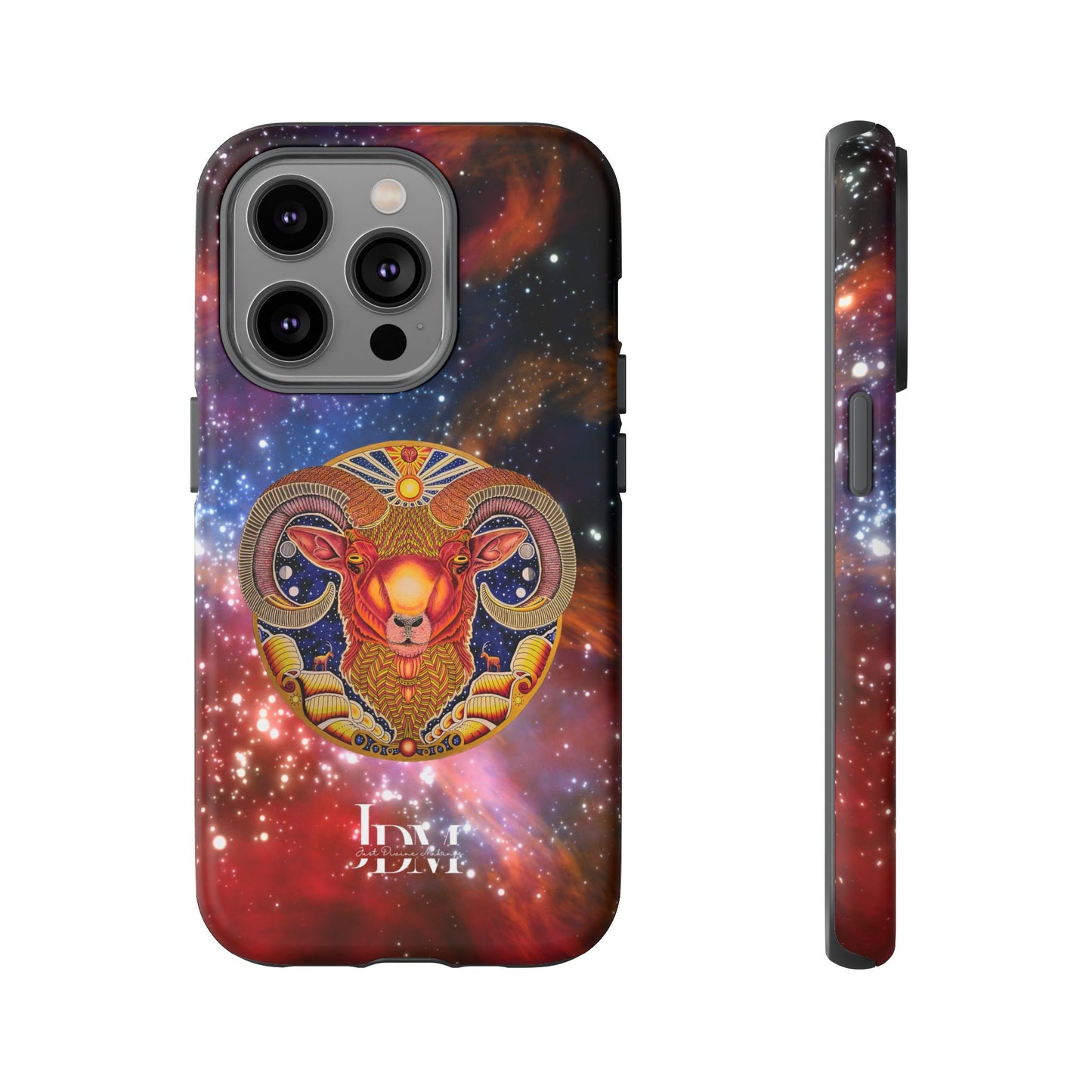 Aries Zodiac Tough Phone Case – Hand-Drawn Celestial Design (Non-AI)