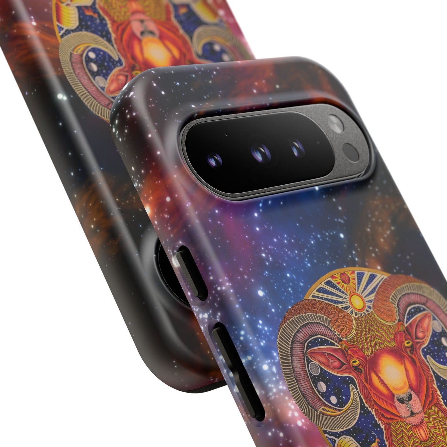 Aries Zodiac Tough Phone Case – Hand-Drawn Celestial Design (Non-AI)