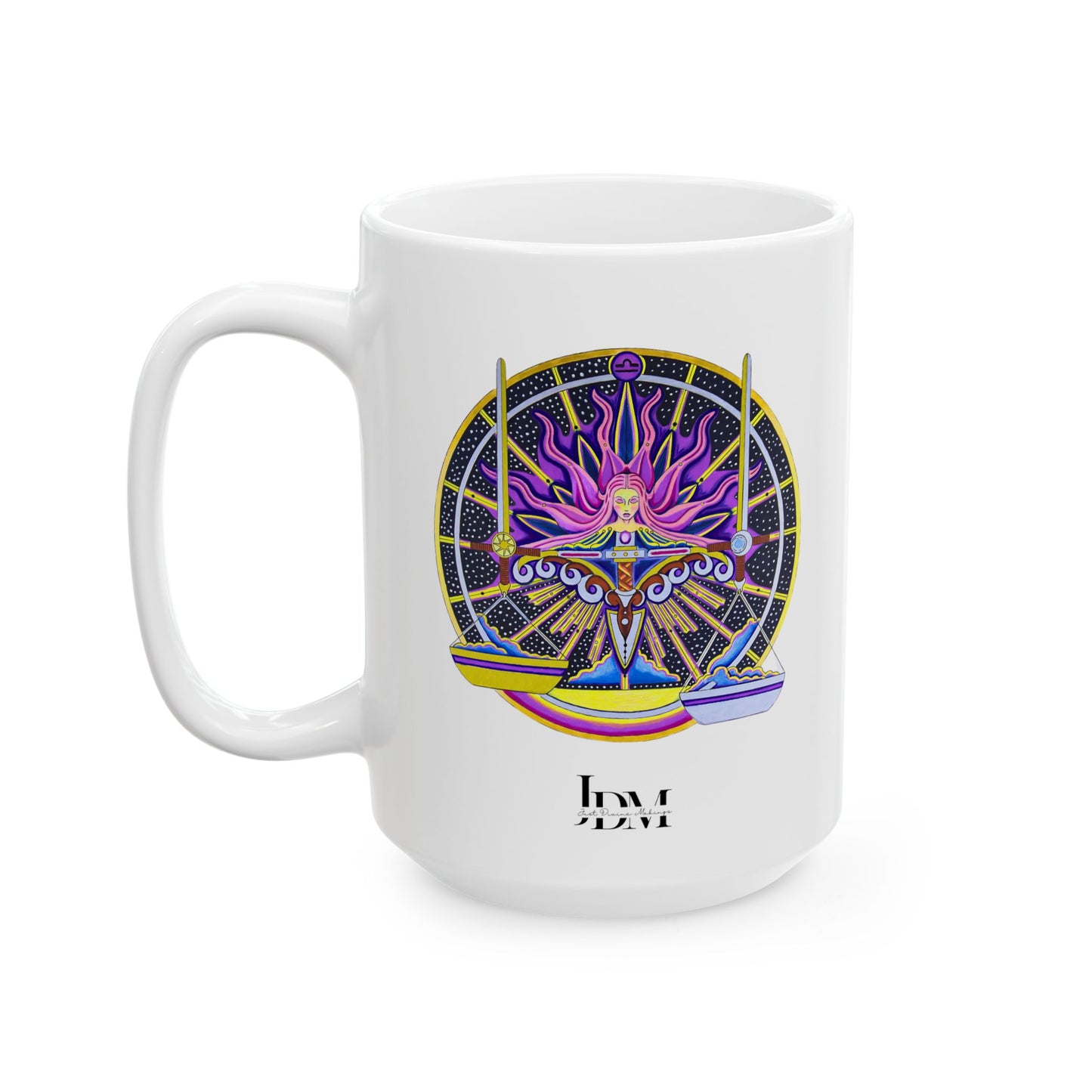 Libra Zodiac Mug – Hand-Drawn Celestial Design (Non-AI)