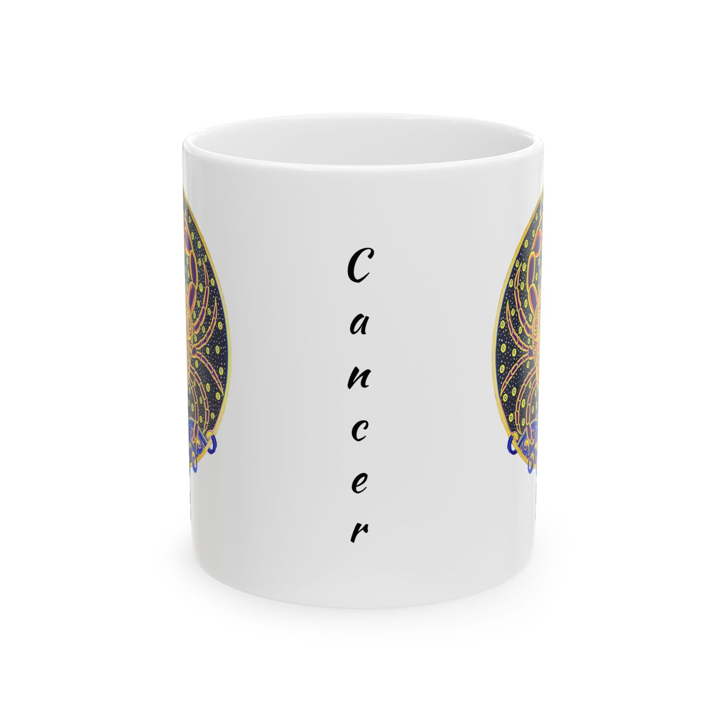Cancer Zodiac Mug – Hand-Drawn Celestial Design (Non-AI)