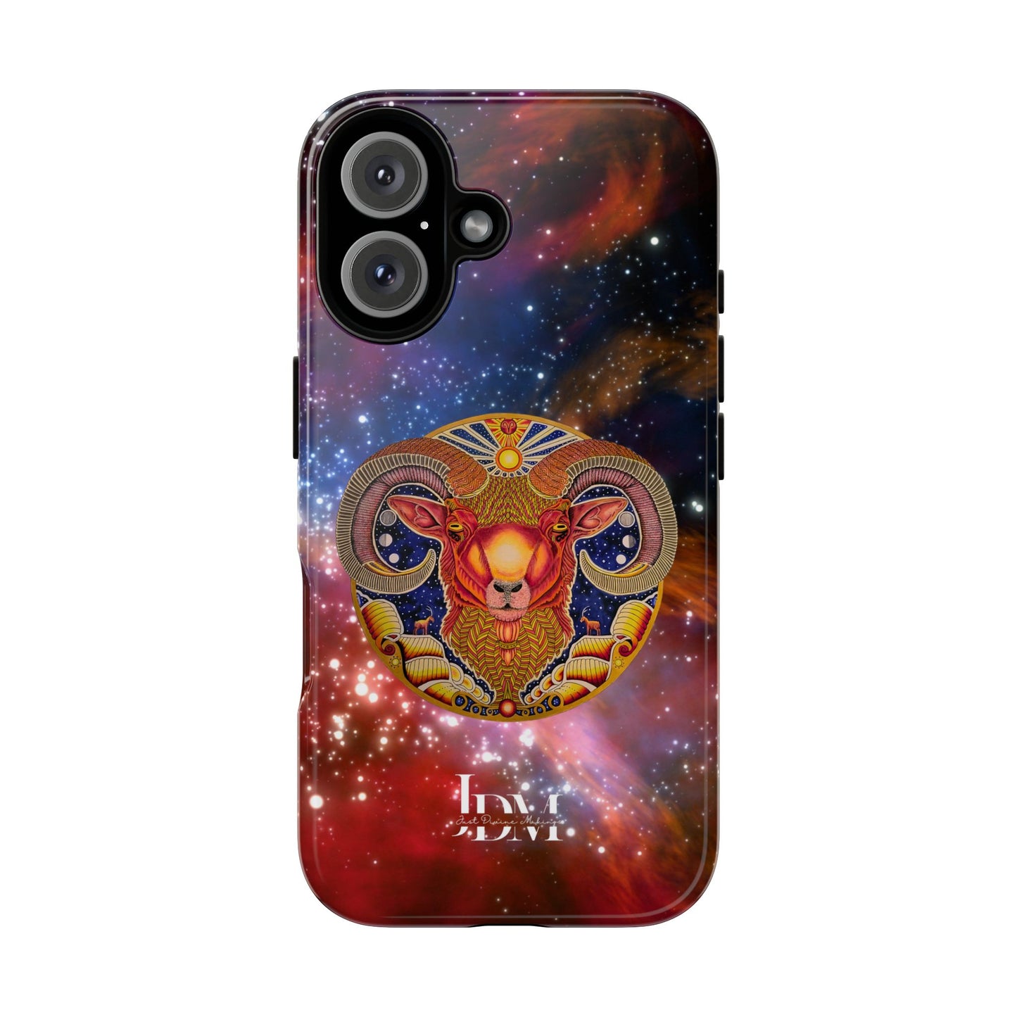 Aries Zodiac Tough Phone Case – Hand-Drawn Celestial Design (Non-AI)