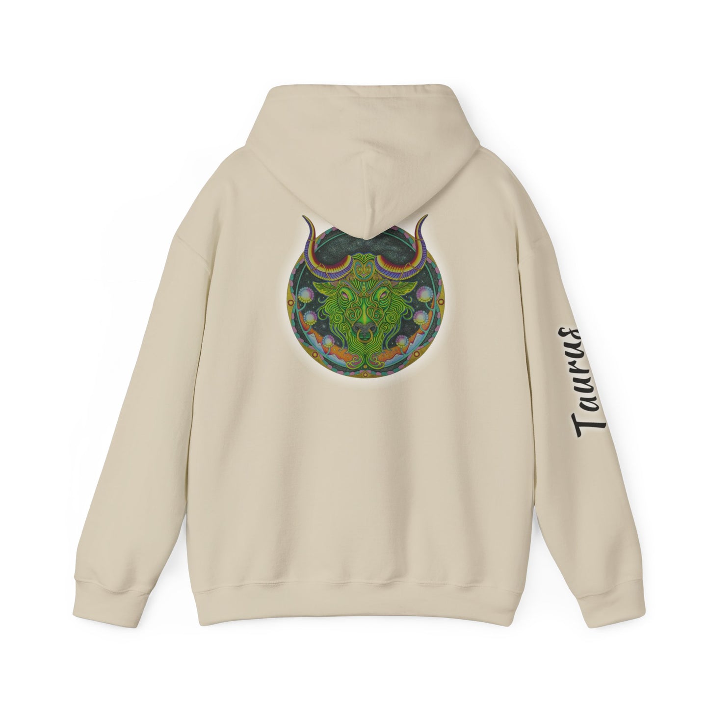 Taurus Zodiac Hoodie - Hand-Drawn Celestial Design (Non-AI)