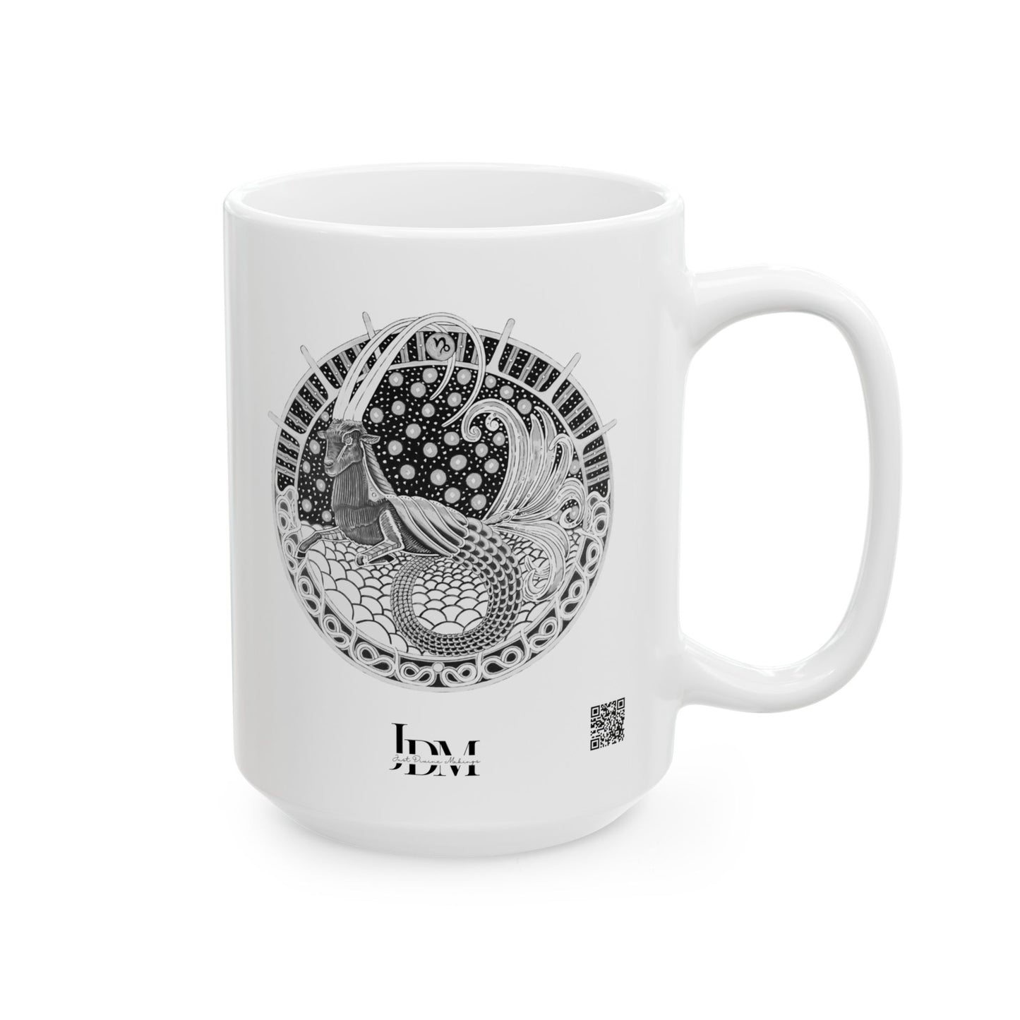 Capricorn Zodiac Mug – Hand-Drawn Celestial Design (Non-AI) Universal