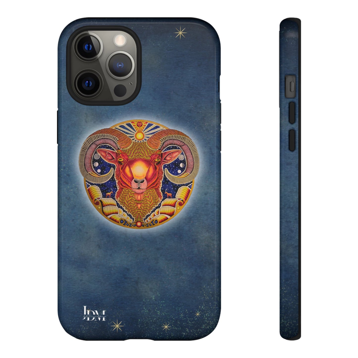 Aries Zodiac Phone Case - Hand-Drawn Celestial Design (Non-AI)