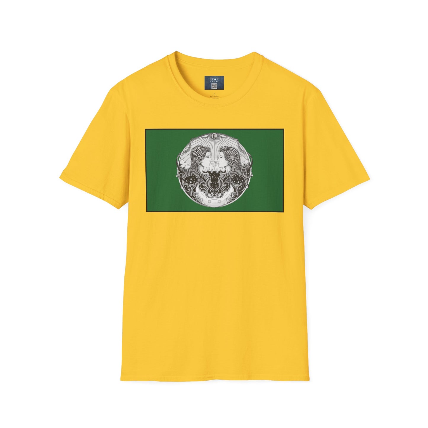 Gemini Zodiac Softstyle T-Shirt - Hand-Drawn Celestial Design (Non-AI) Universal