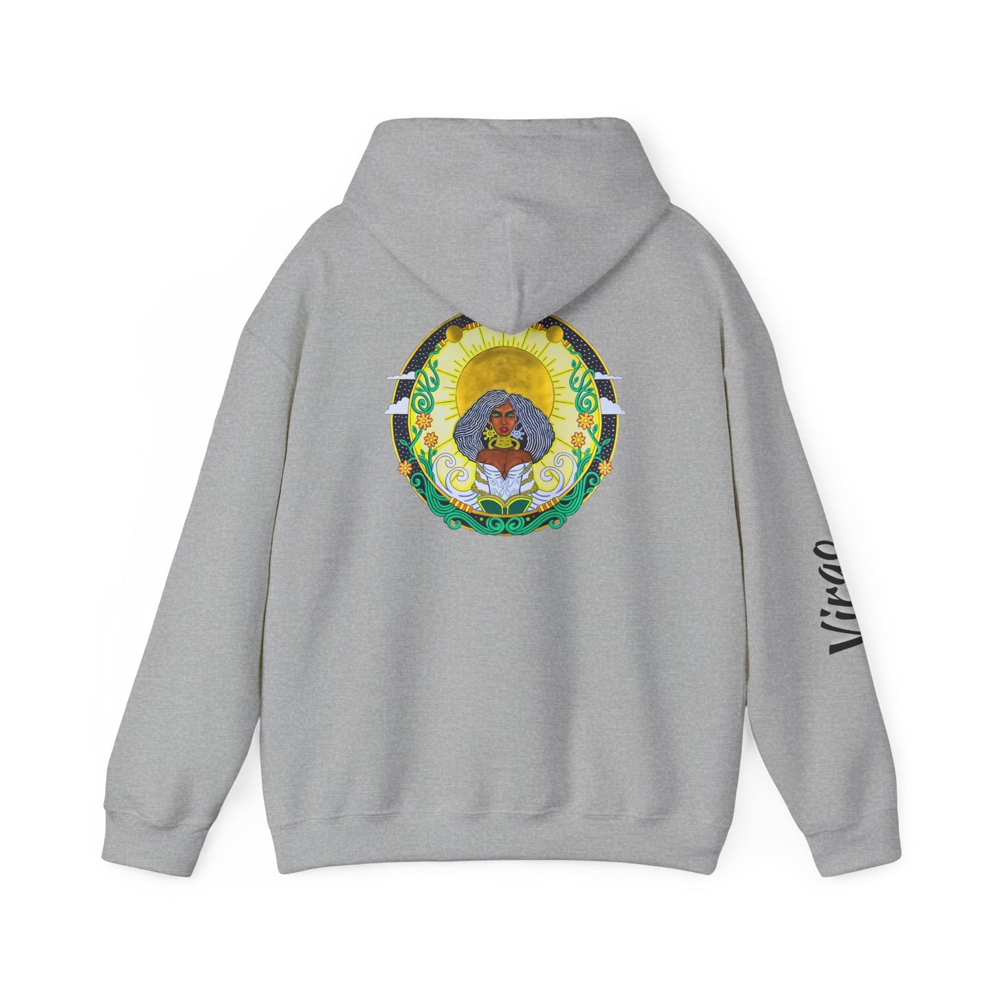 Virgo Zodiac Hoodie – Hand-Drawn Celestial Design (Non-AI)