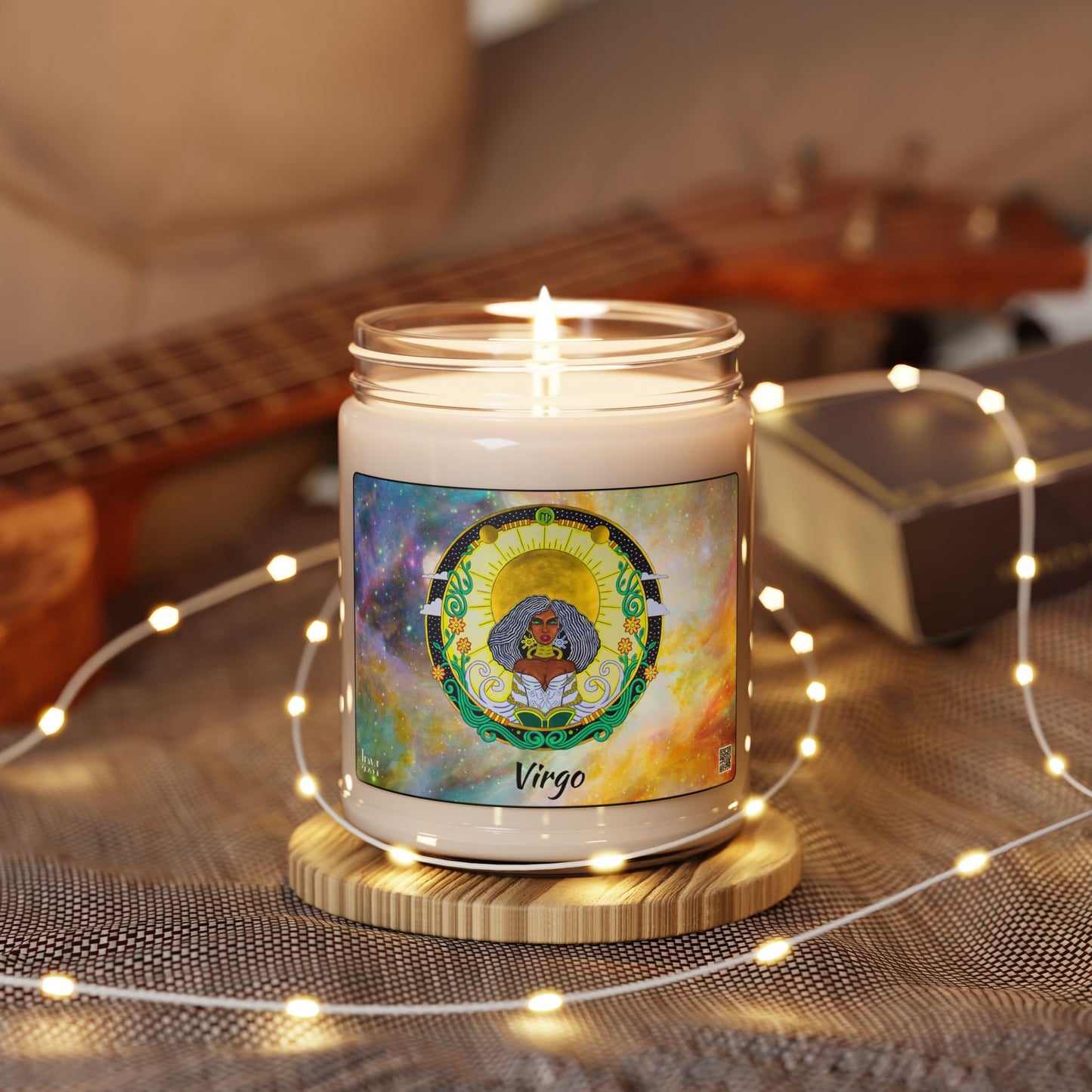 Virgo Zodiac Soy Candle – Hand-Drawn Celestial Design (Non-AI)