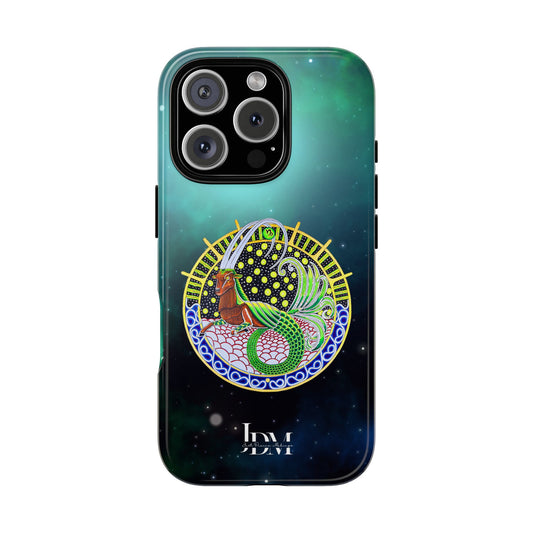 Capricorn Zodiac Tough Phone Case – Hand-Drawn Celestial Design (Non-AI)