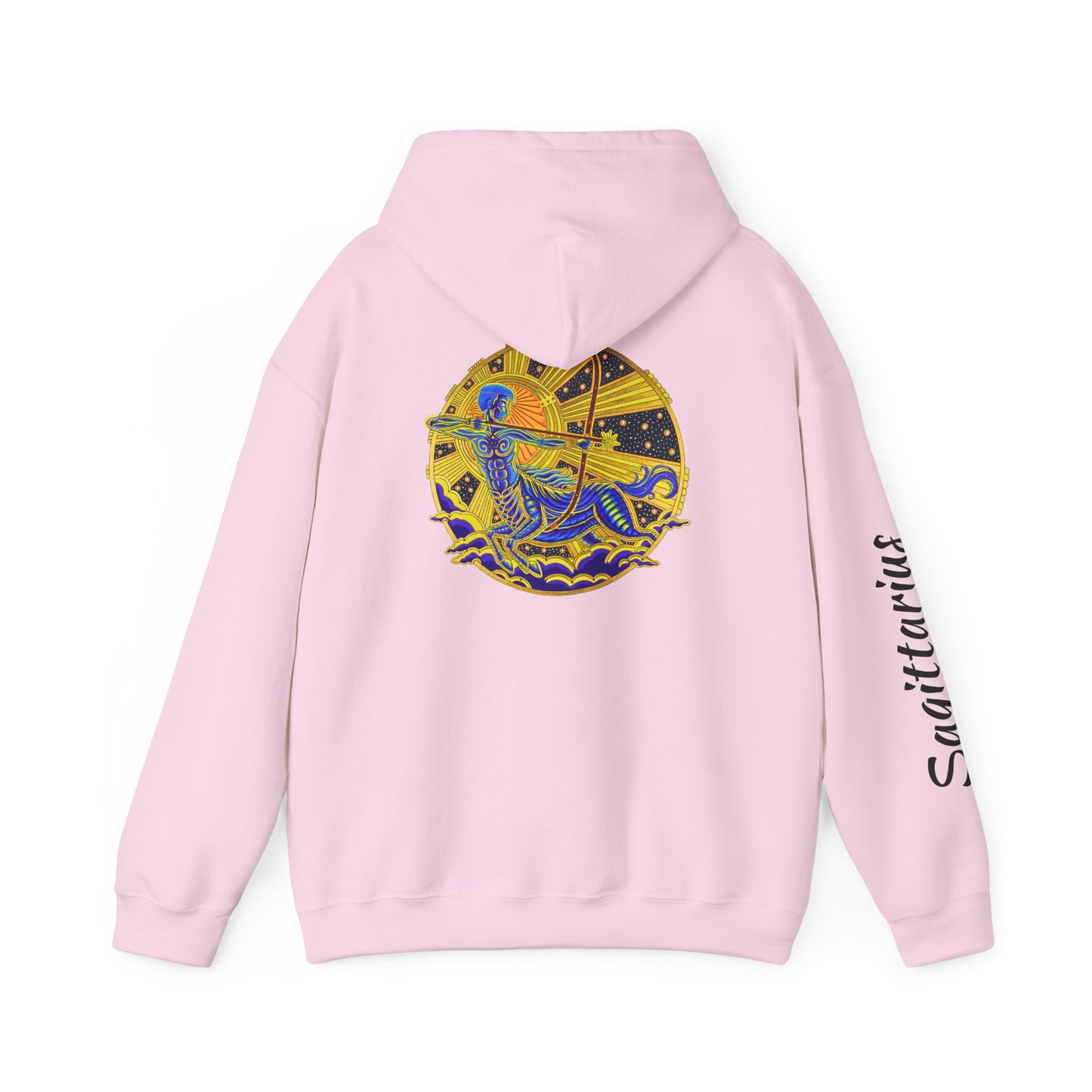 Sagittarius Zodiac Hoodie – Hand-Drawn Celestial Design (Non-AI)