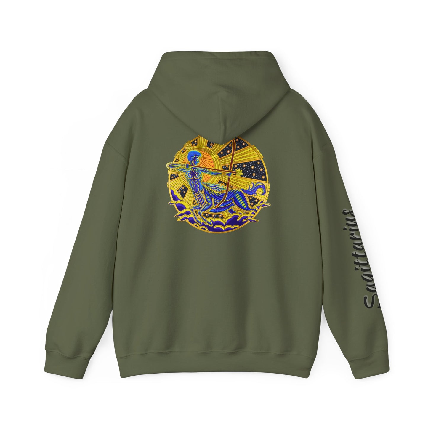 Sagittarius Zodiac Hoodie – Hand-Drawn Celestial Design (Non-AI)