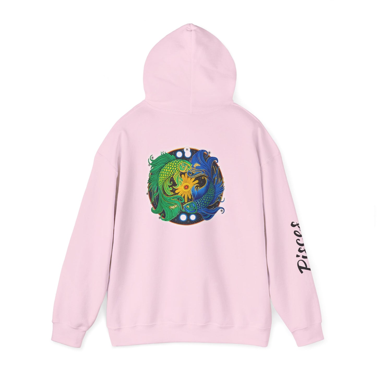 Pisces Zodiac Hoodie – Hand-Drawn Celestial Design (Non-AI)