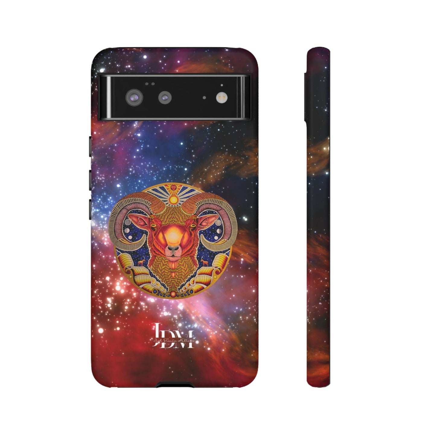 Aries Zodiac Tough Phone Case – Hand-Drawn Celestial Design (Non-AI)