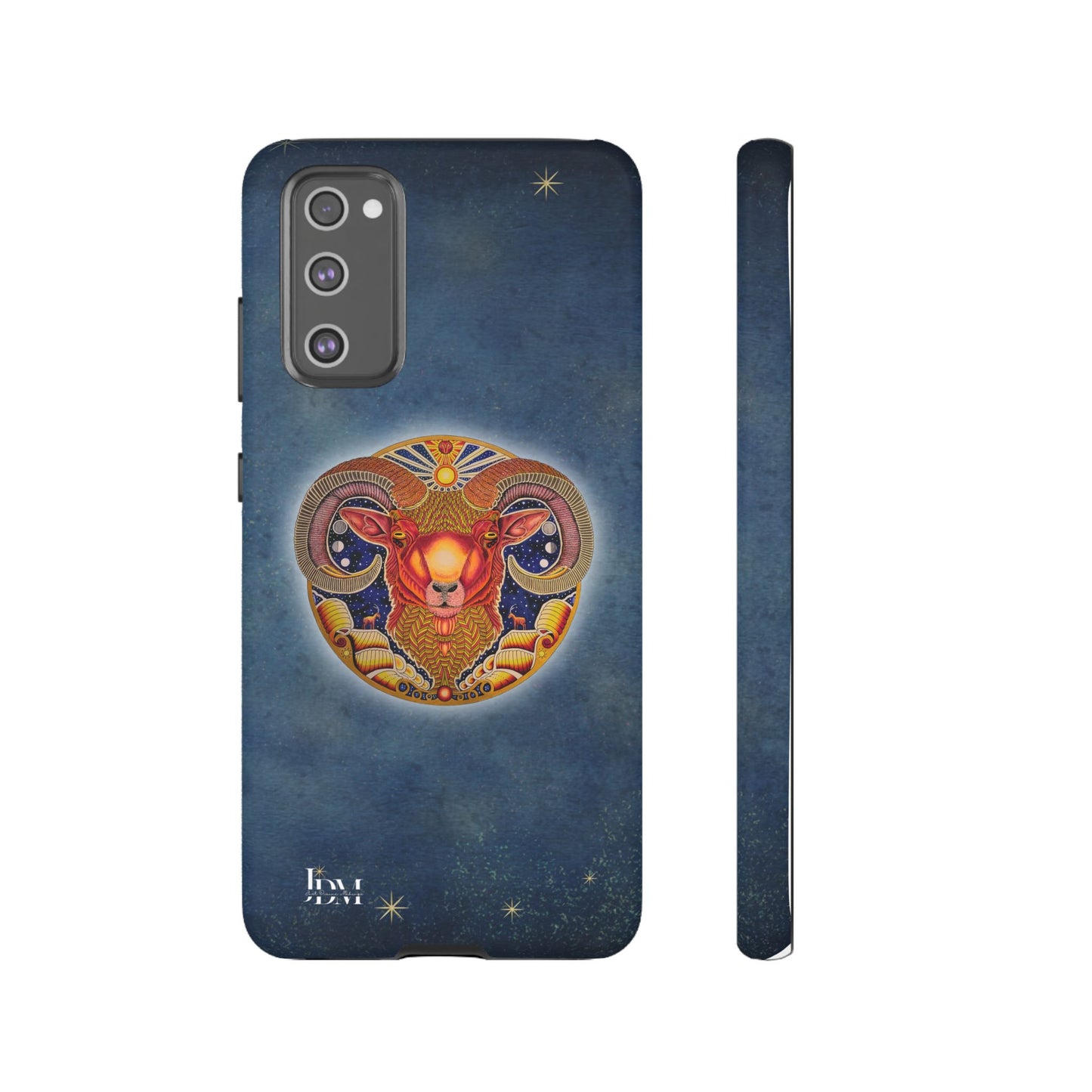 Aries Zodiac Phone Case - Hand-Drawn Celestial Design (Non-AI)